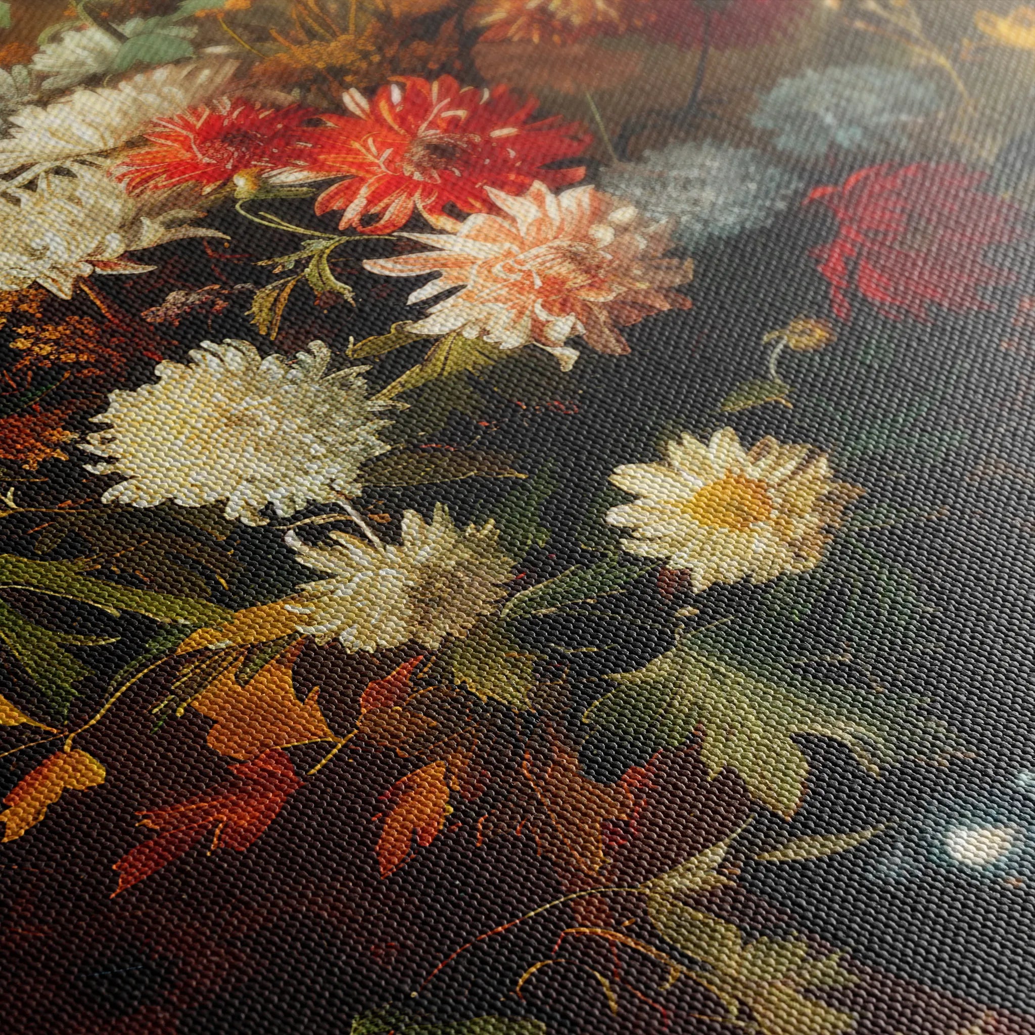 Floral 937 Canvas Art 60 x 40 cm / Black