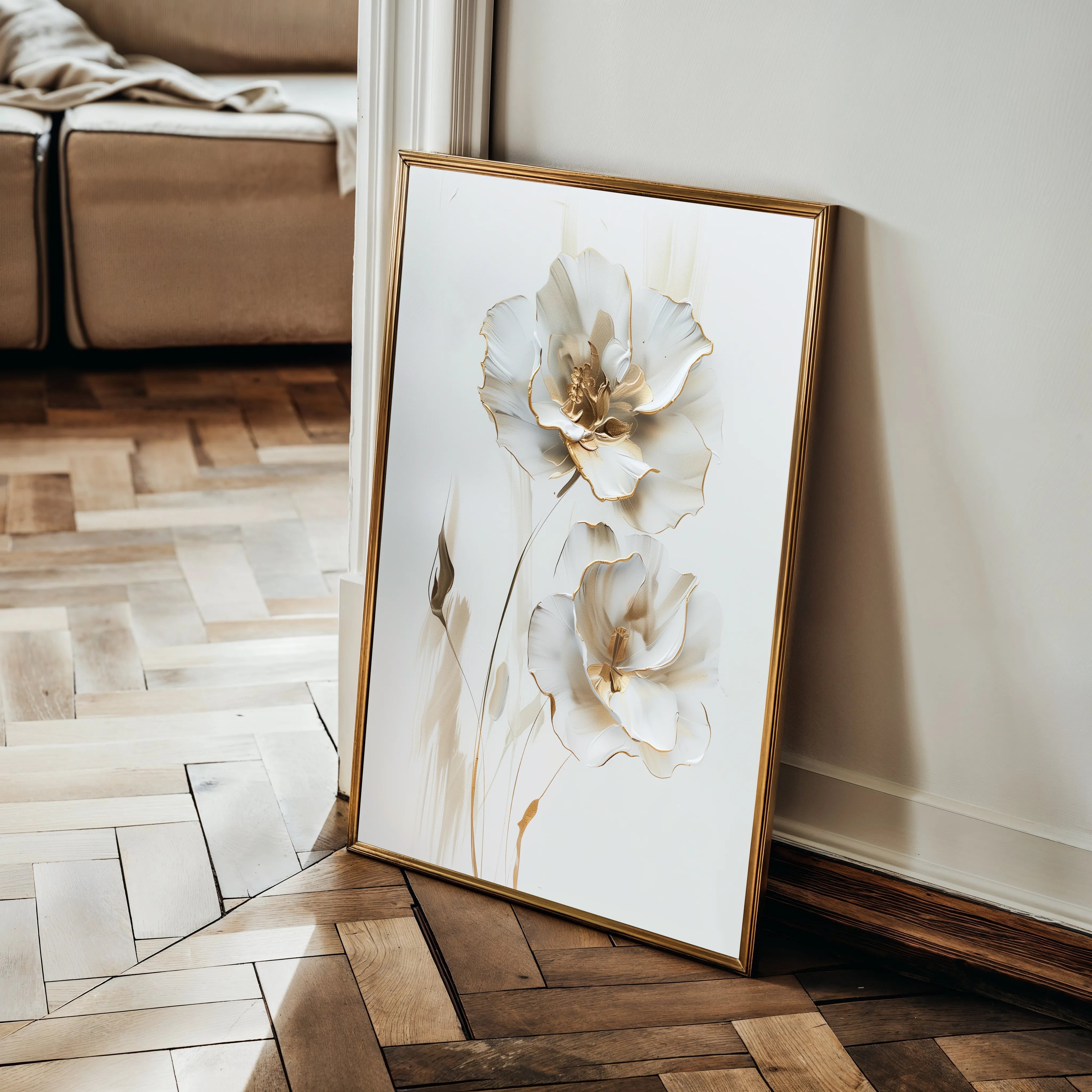Floral 938 Canvas Art 60 x 40 cm / Black