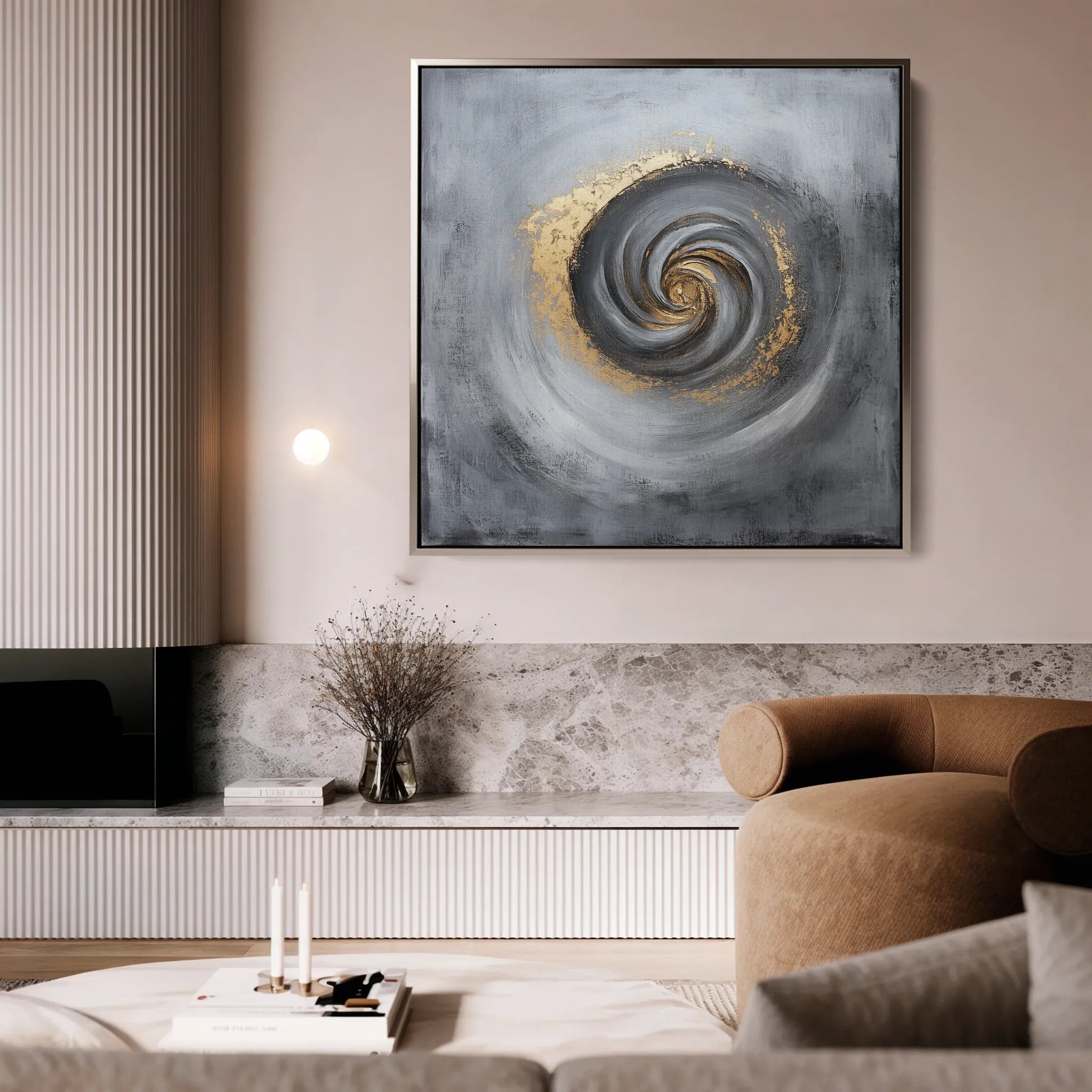 Abstract 939 Canvas Art 60 x 60 cm / Black