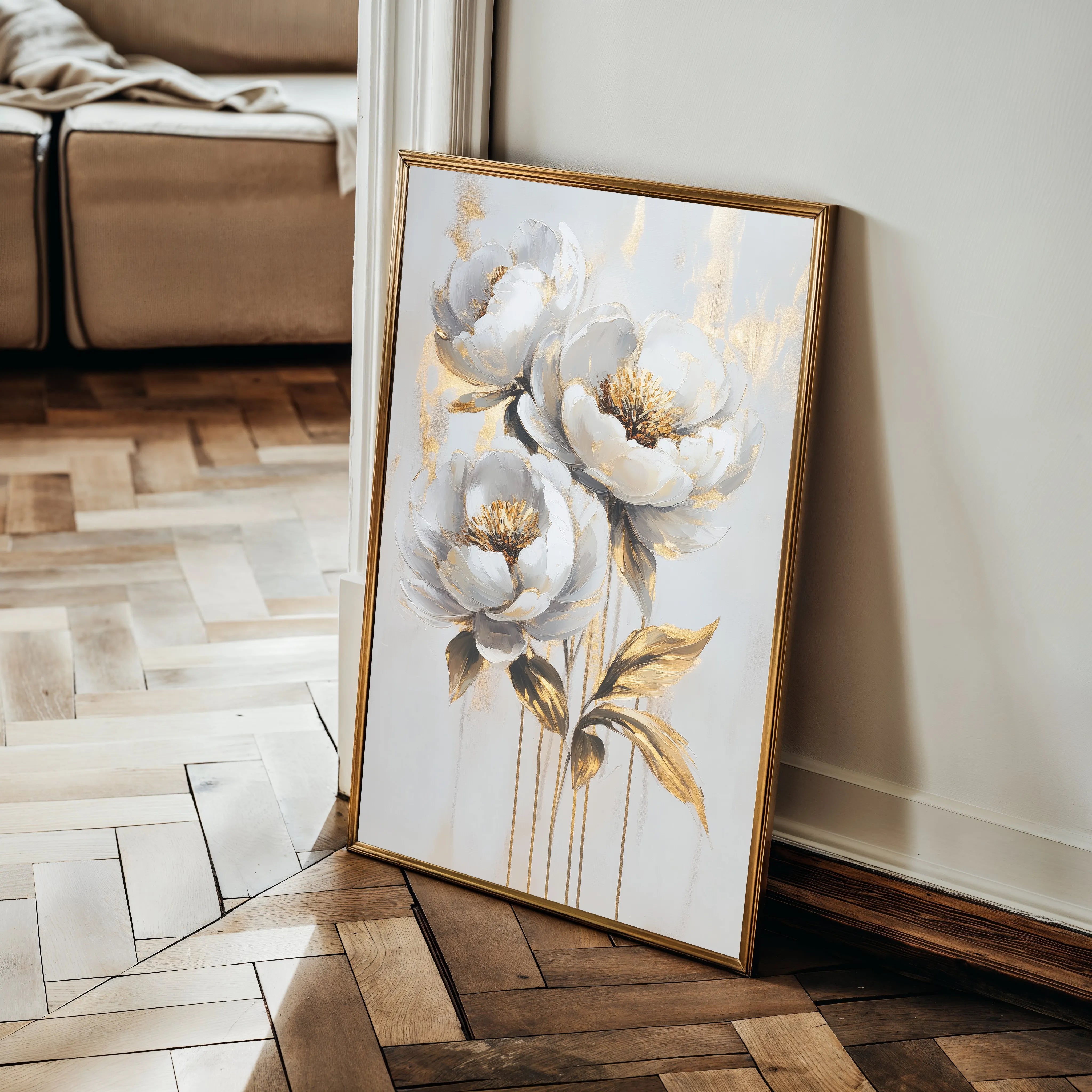 Floral 939 Canvas Art 60 x 40 cm / Black