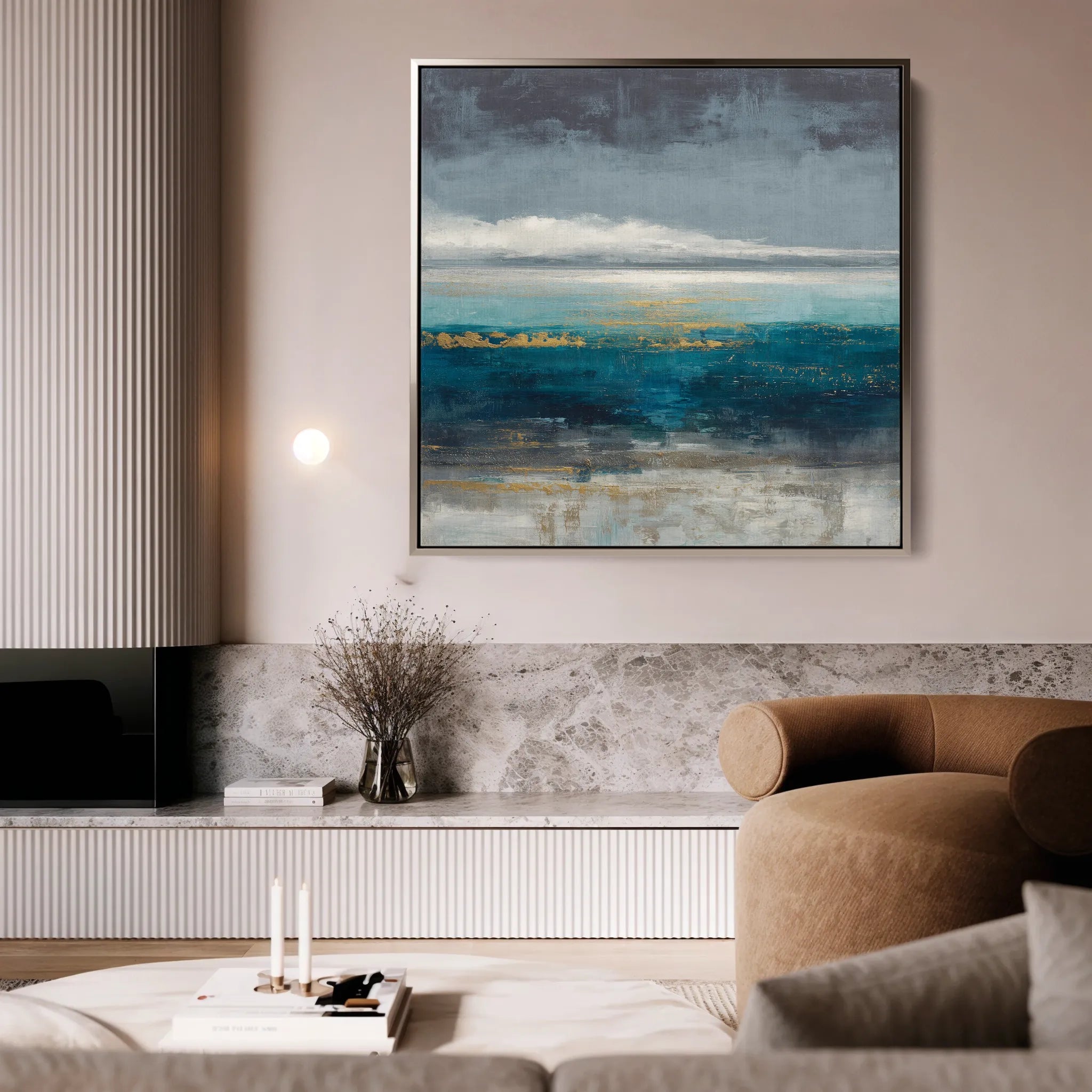 Abstract 940 Canvas Art 60 x 60 cm / Black
