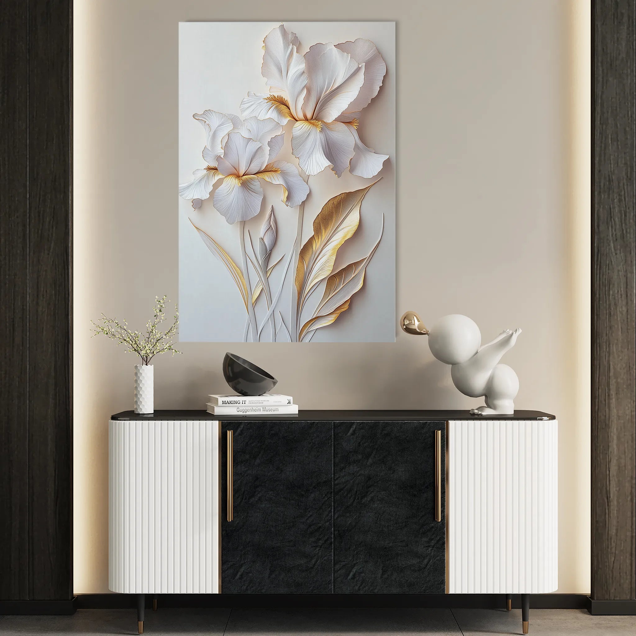 Floral 940 Canvas Art 60 x 40 cm / Black