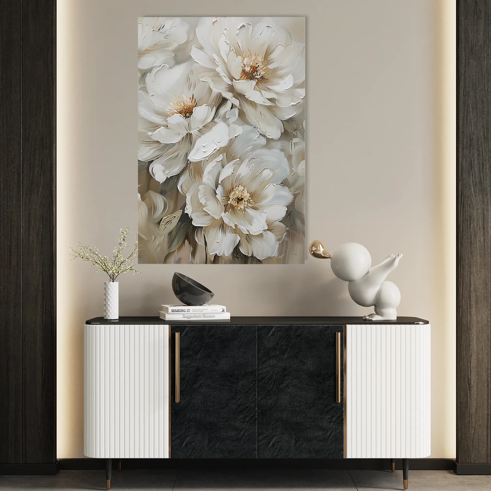Floral 941 Canvas Art 60 x 40 cm / Black