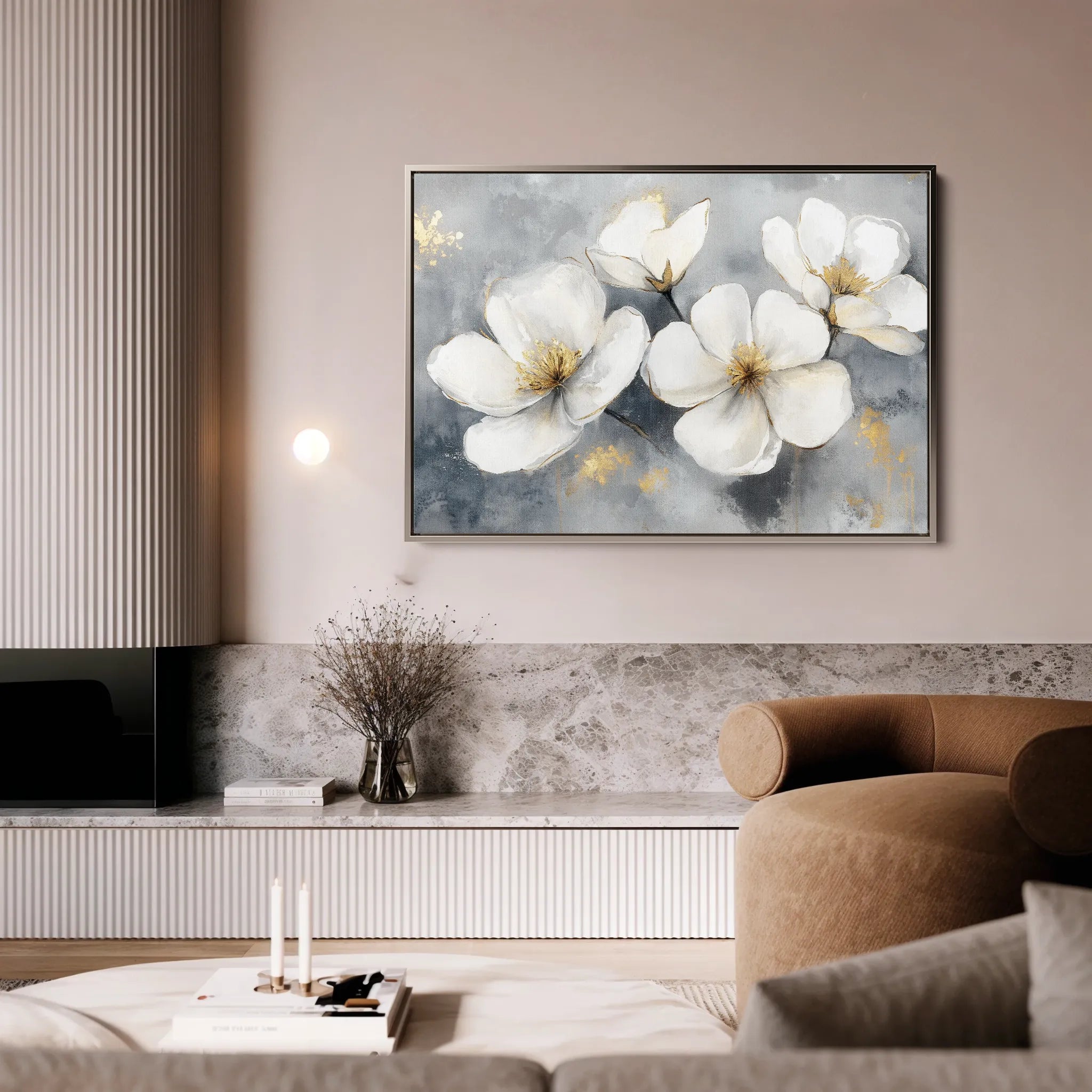 Floral 942 Canvas Art 60 x 40 cm / Black