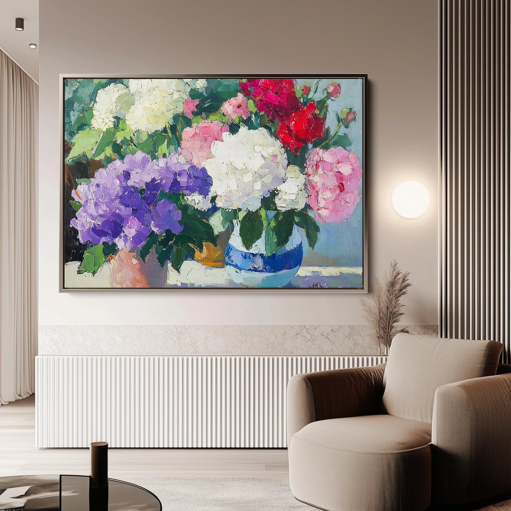 Floral 943 Canvas Art 60 x 40 cm / Black