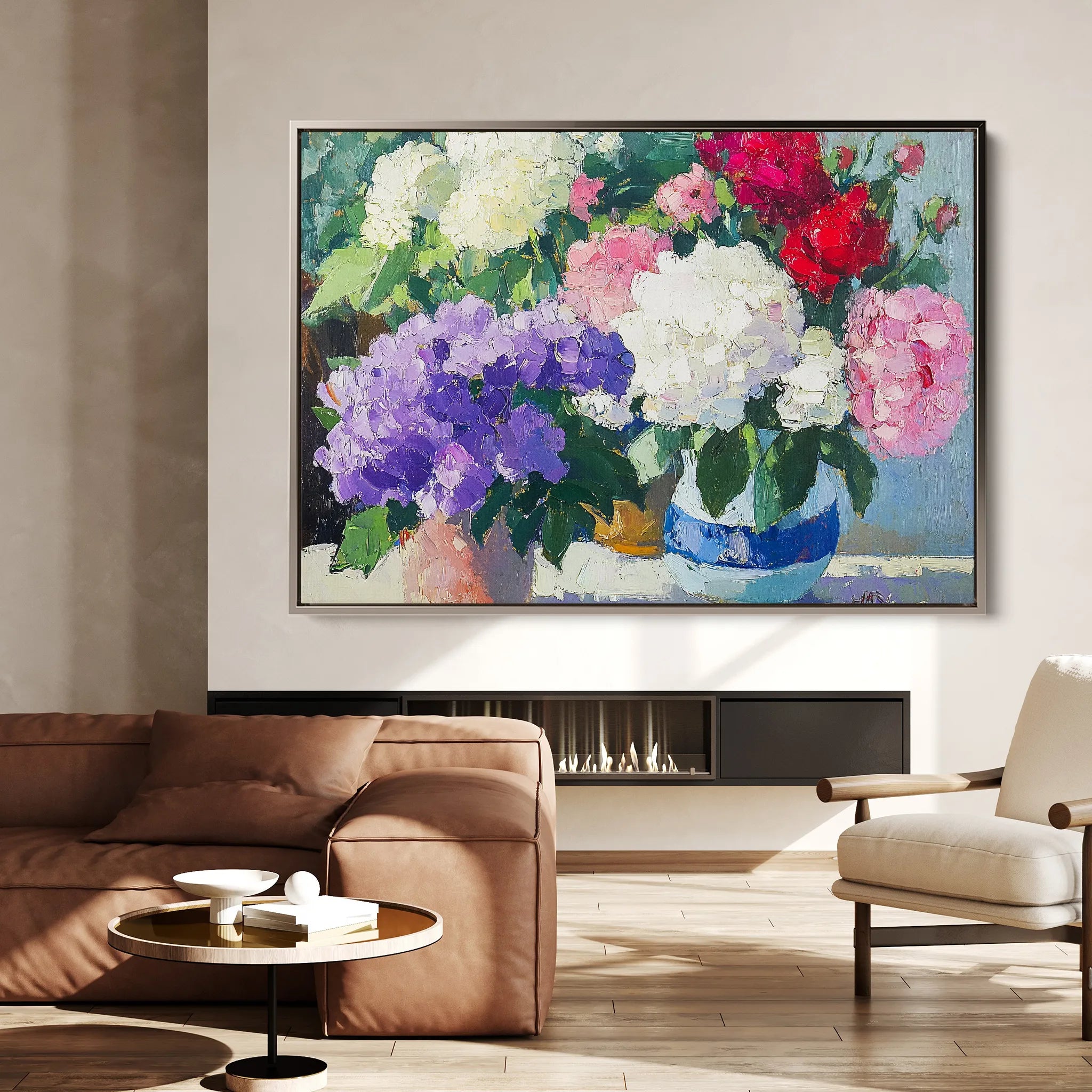 Floral 943 Canvas Art 60 x 40 cm / Black