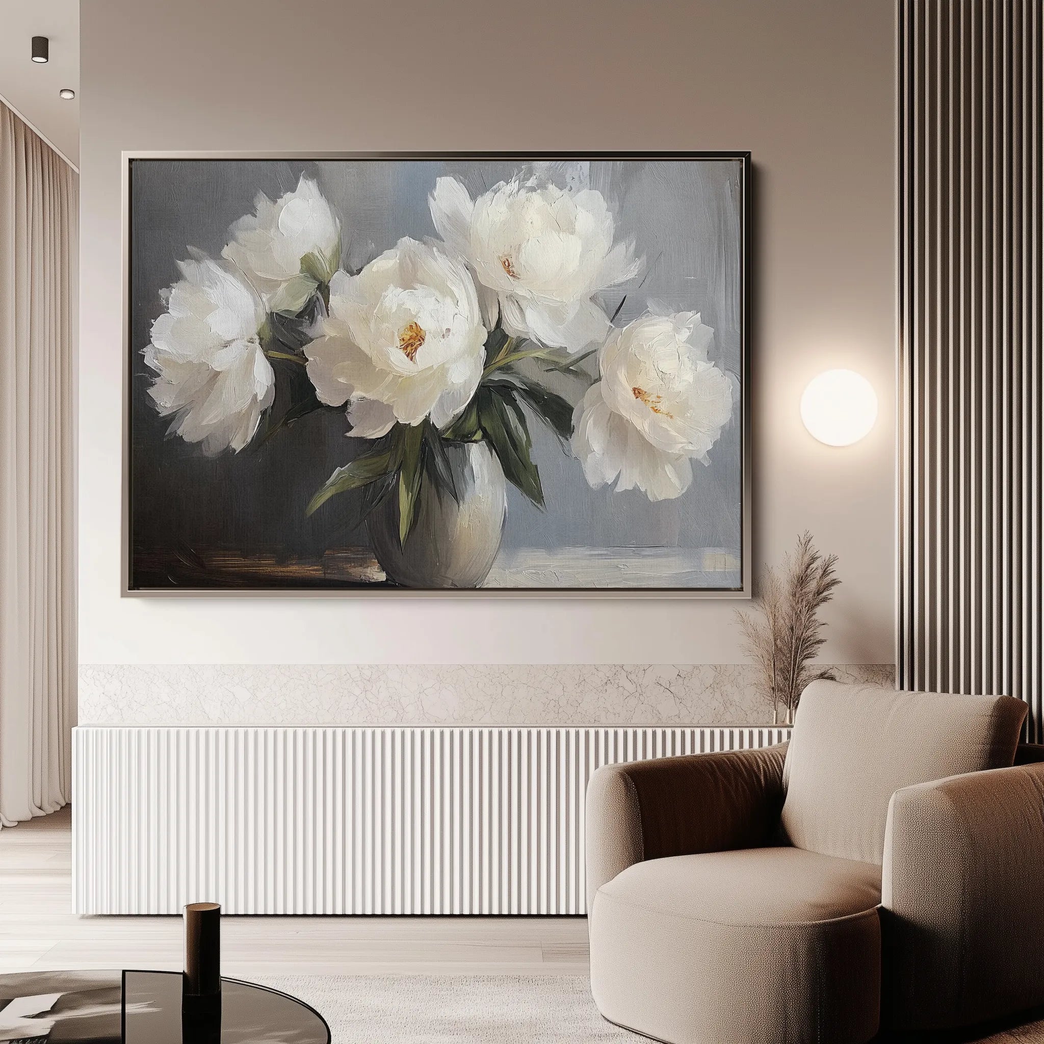 Floral 944 Canvas Art 60 x 40 cm / Black