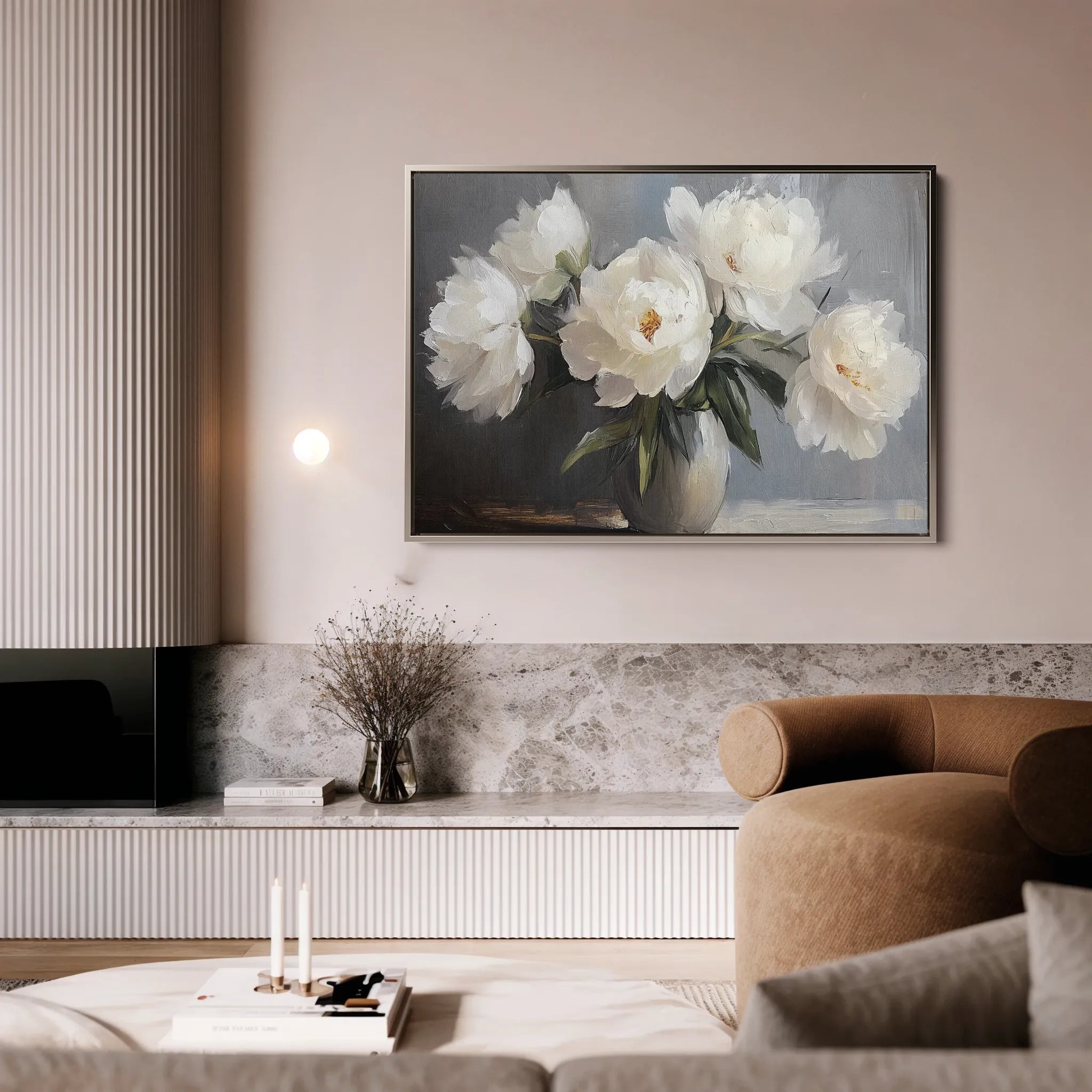 Floral 944 Canvas Art 60 x 40 cm / Black