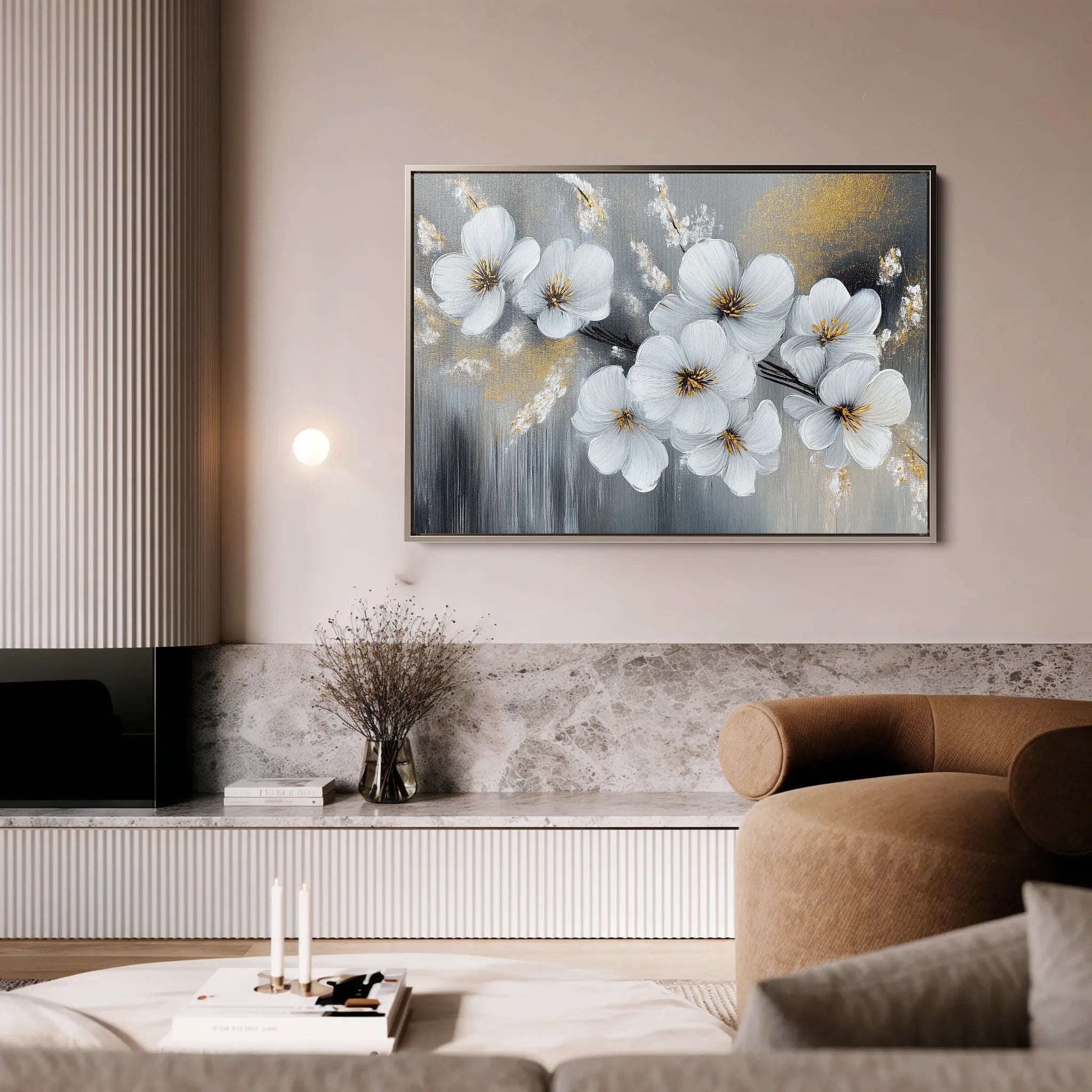 Floral 945 Canvas Art 60 x 40 cm / Black