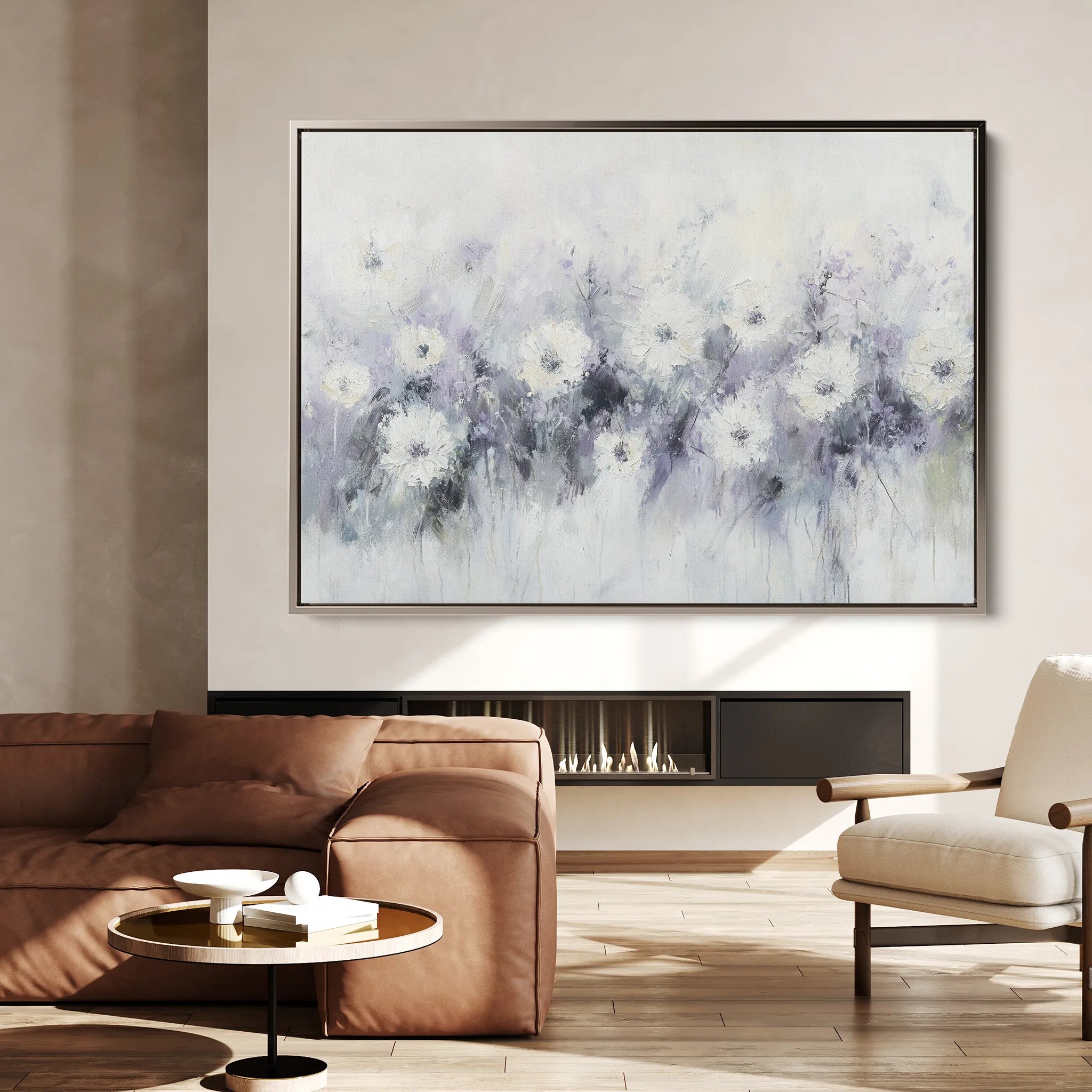 Floral 946 Canvas Art 60 x 40 cm / Black