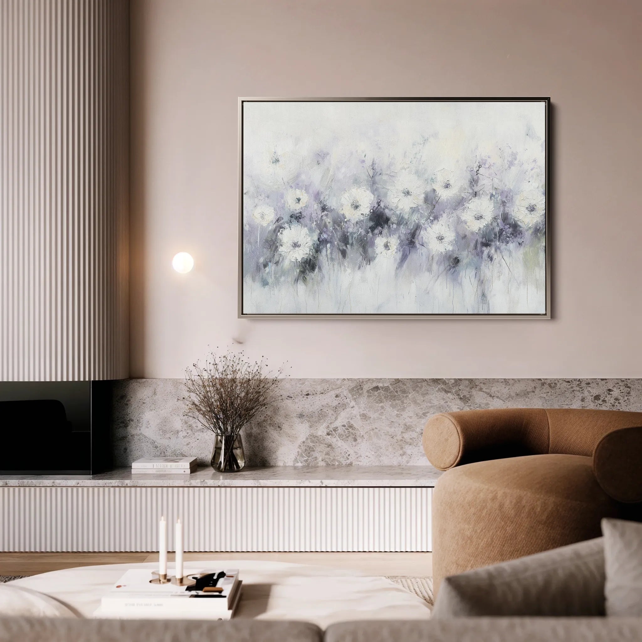 Floral 946 Canvas Art 60 x 40 cm / Black
