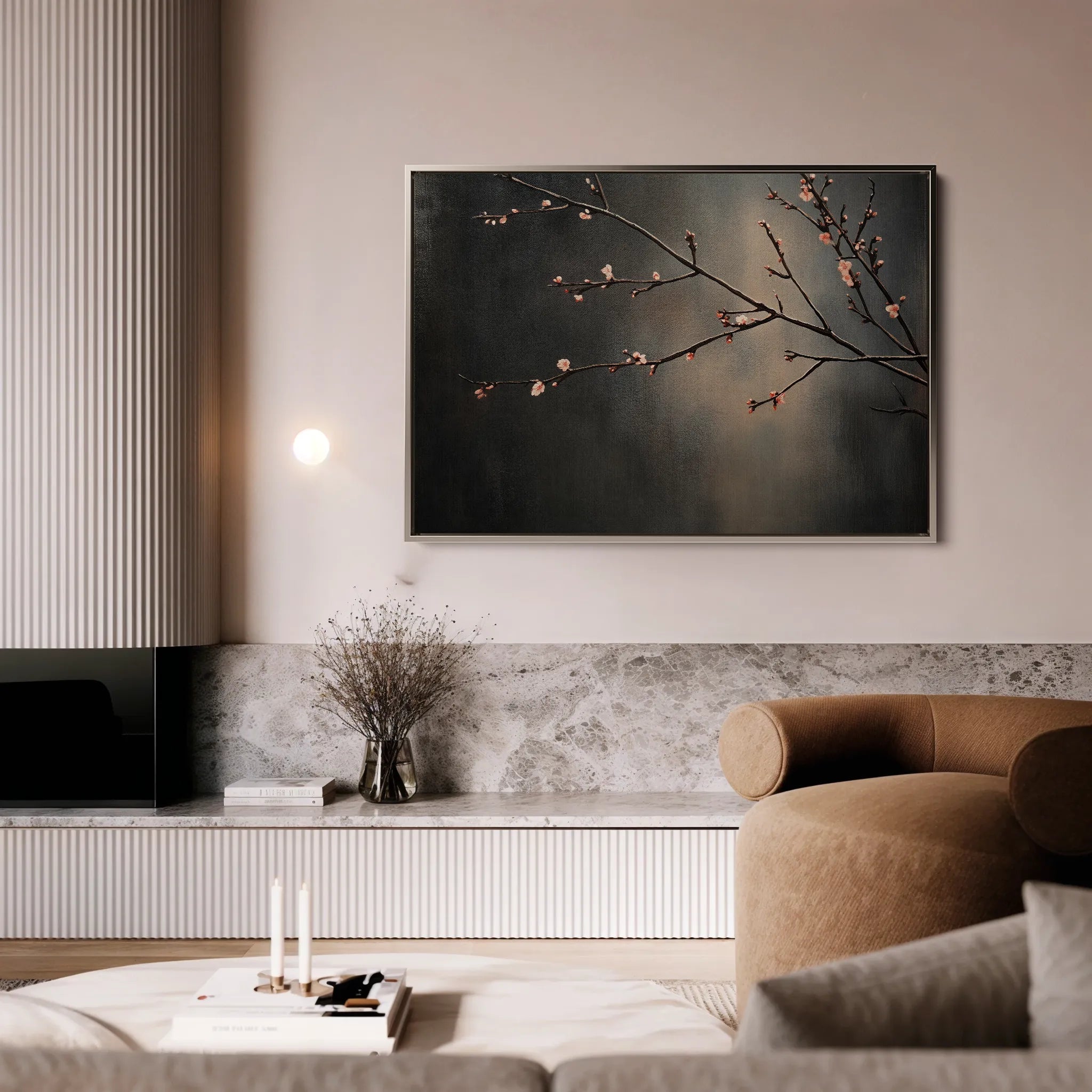 Floral 947 Canvas Art 60 x 40 cm / Black