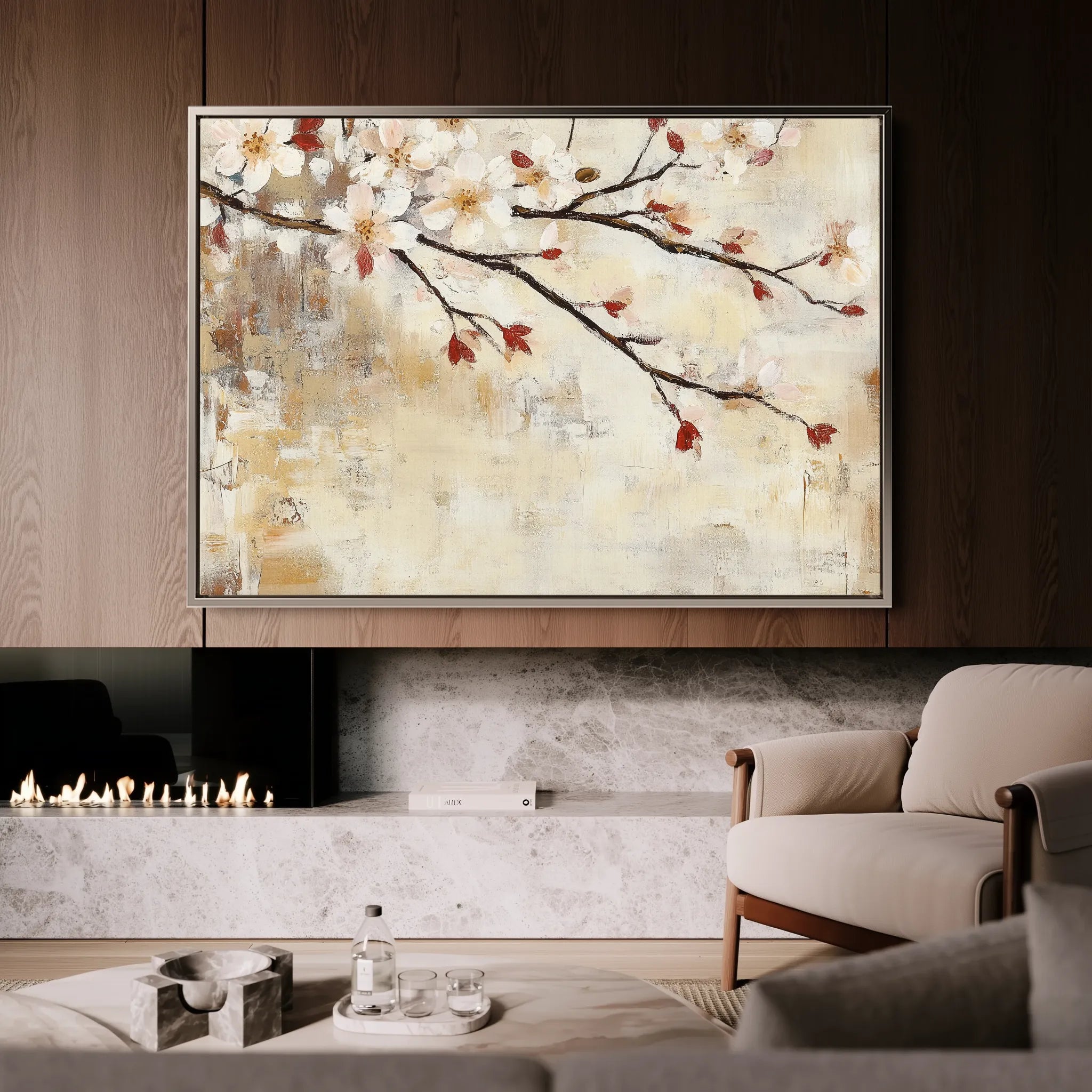 Floral 948 Canvas Art 60 x 40 cm / Black