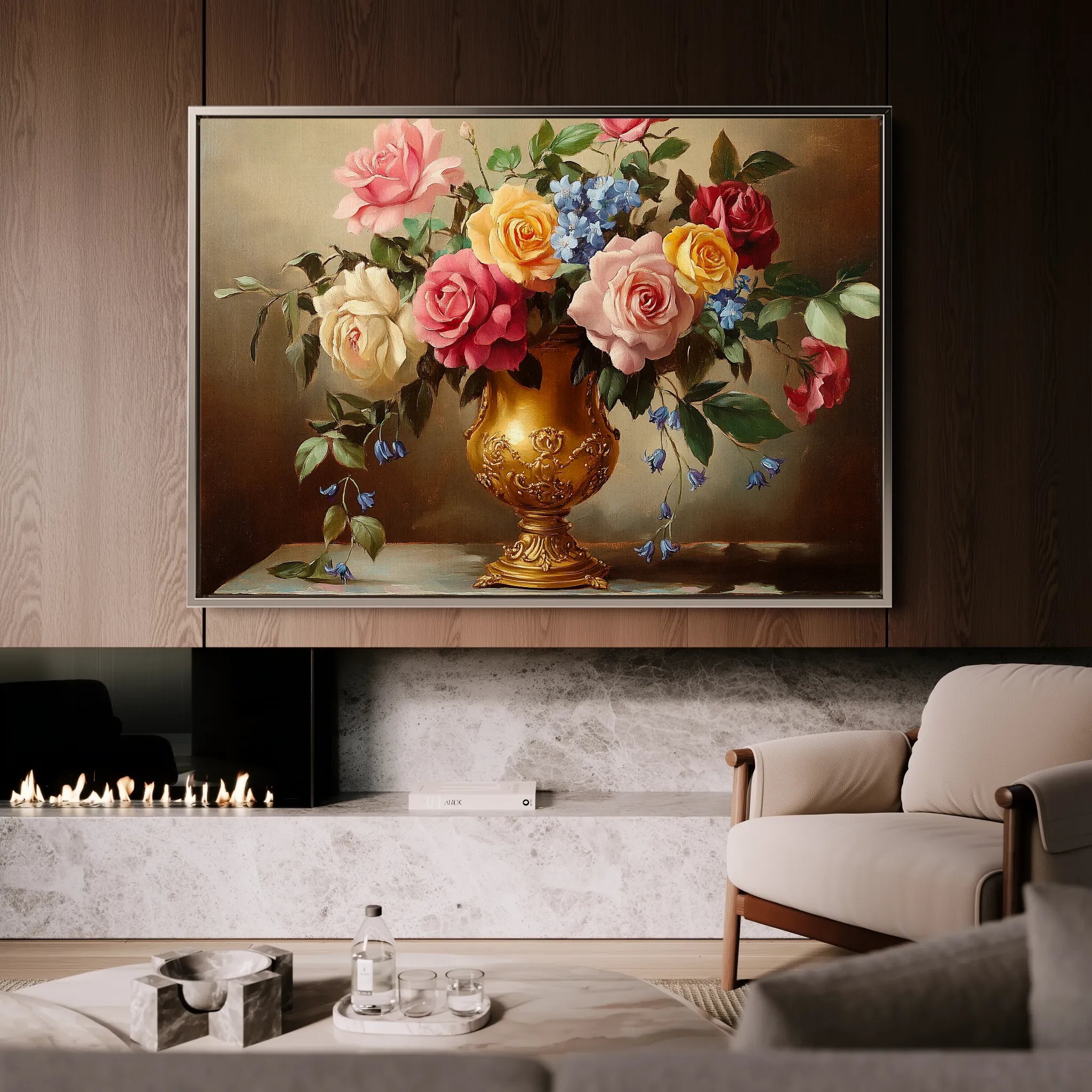 Floral 950 Canvas Art 60 x 40 cm / Black