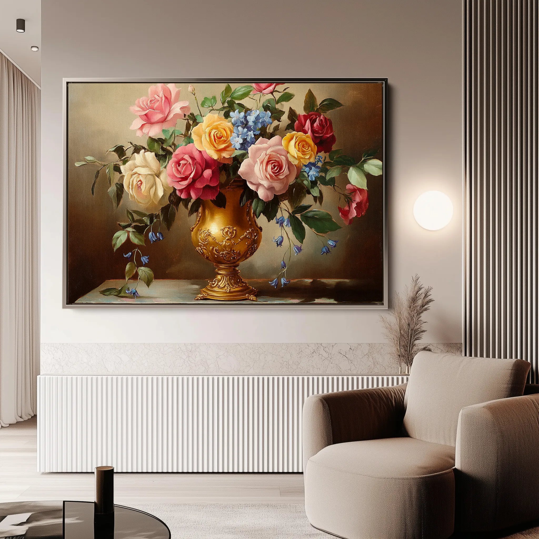 Floral 950 Canvas Art 60 x 40 cm / Black