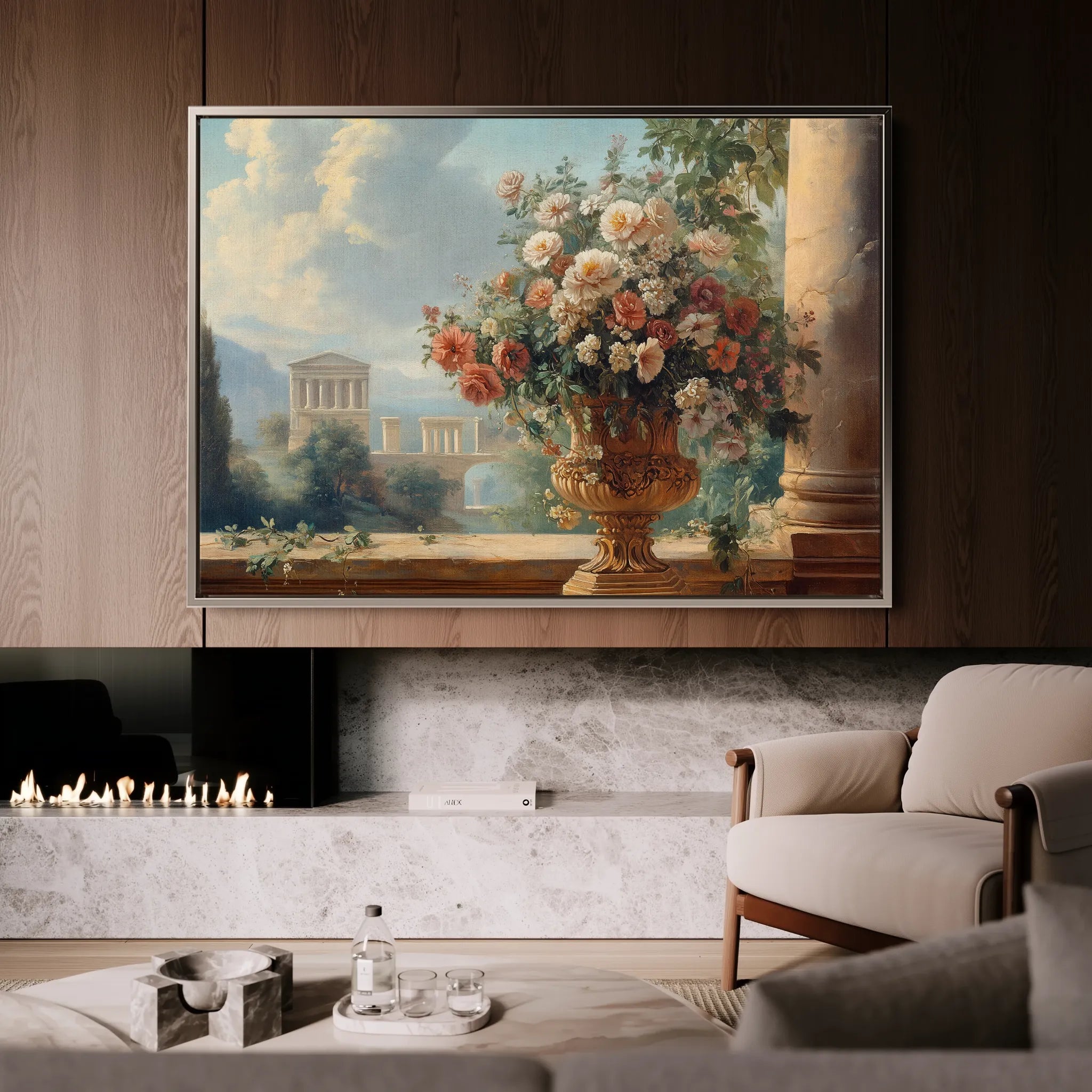 Floral 951 Canvas Art 60 x 40 cm / Black