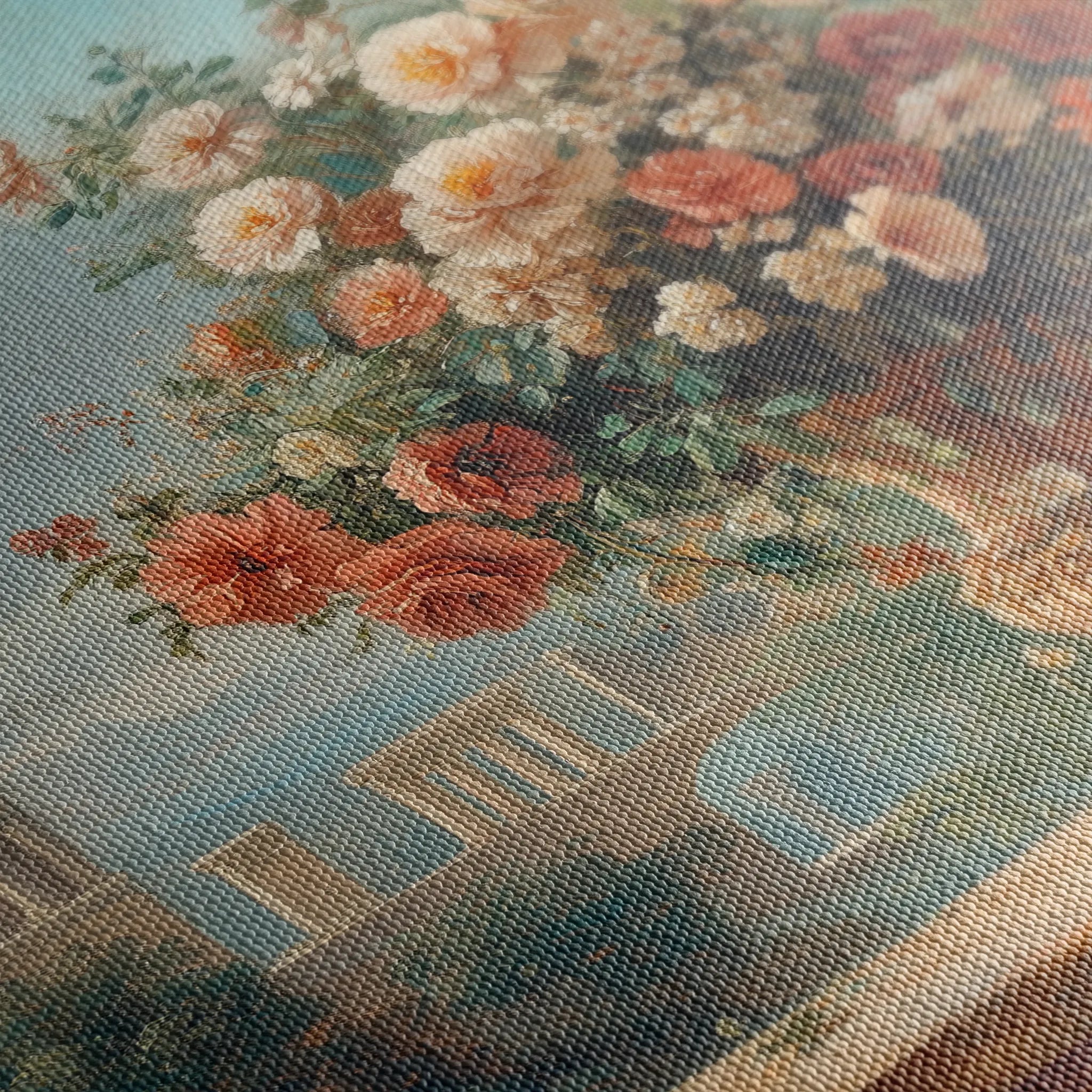 Floral 951 Canvas Art 60 x 40 cm / Black