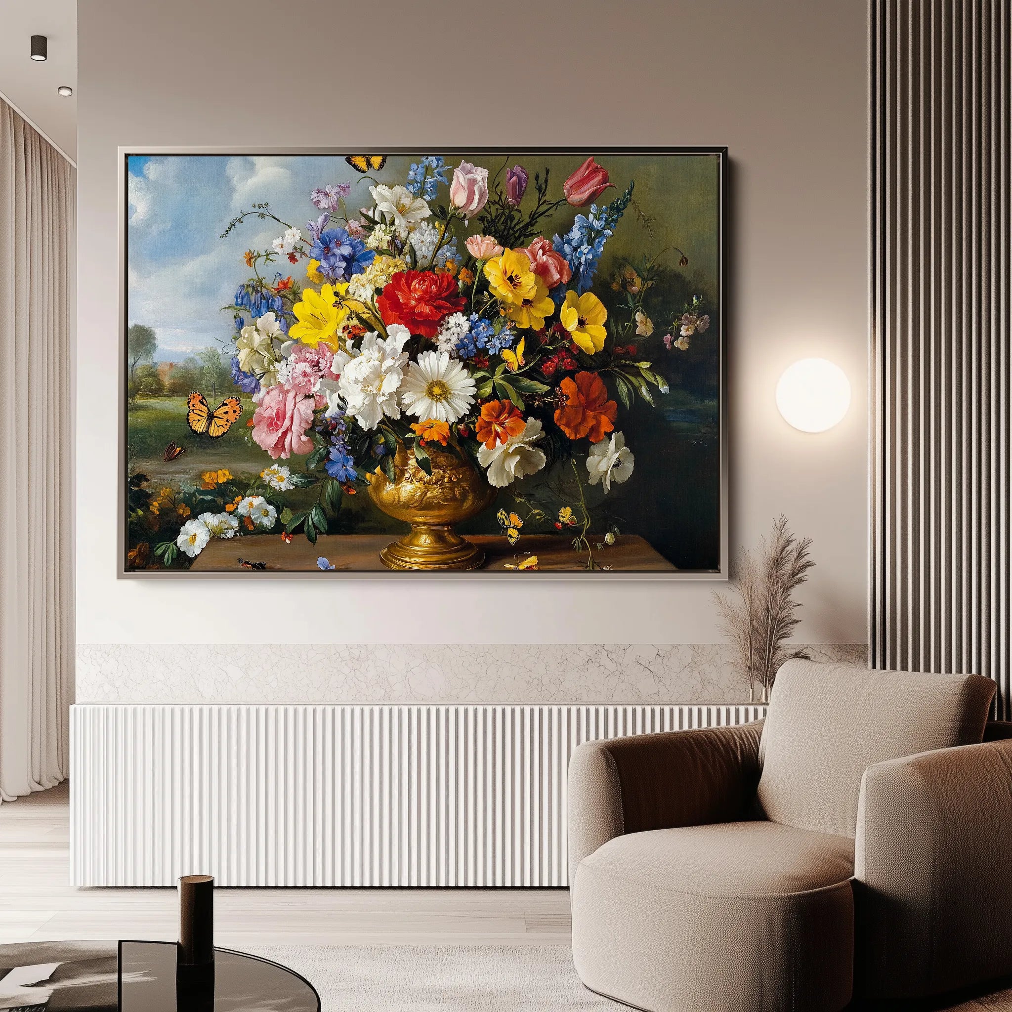 Floral 952 Canvas Art 60 x 40 cm / Black