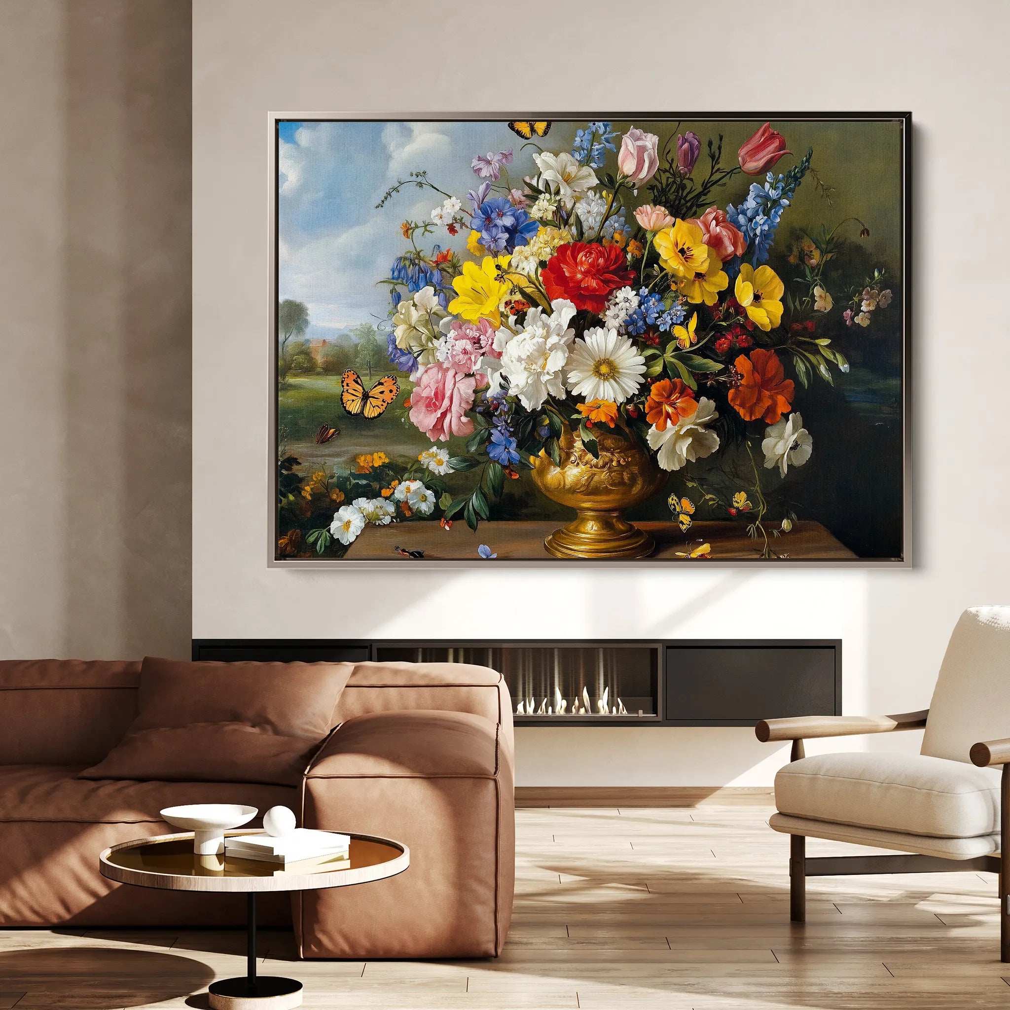 Floral 952 Canvas Art 60 x 40 cm / Black