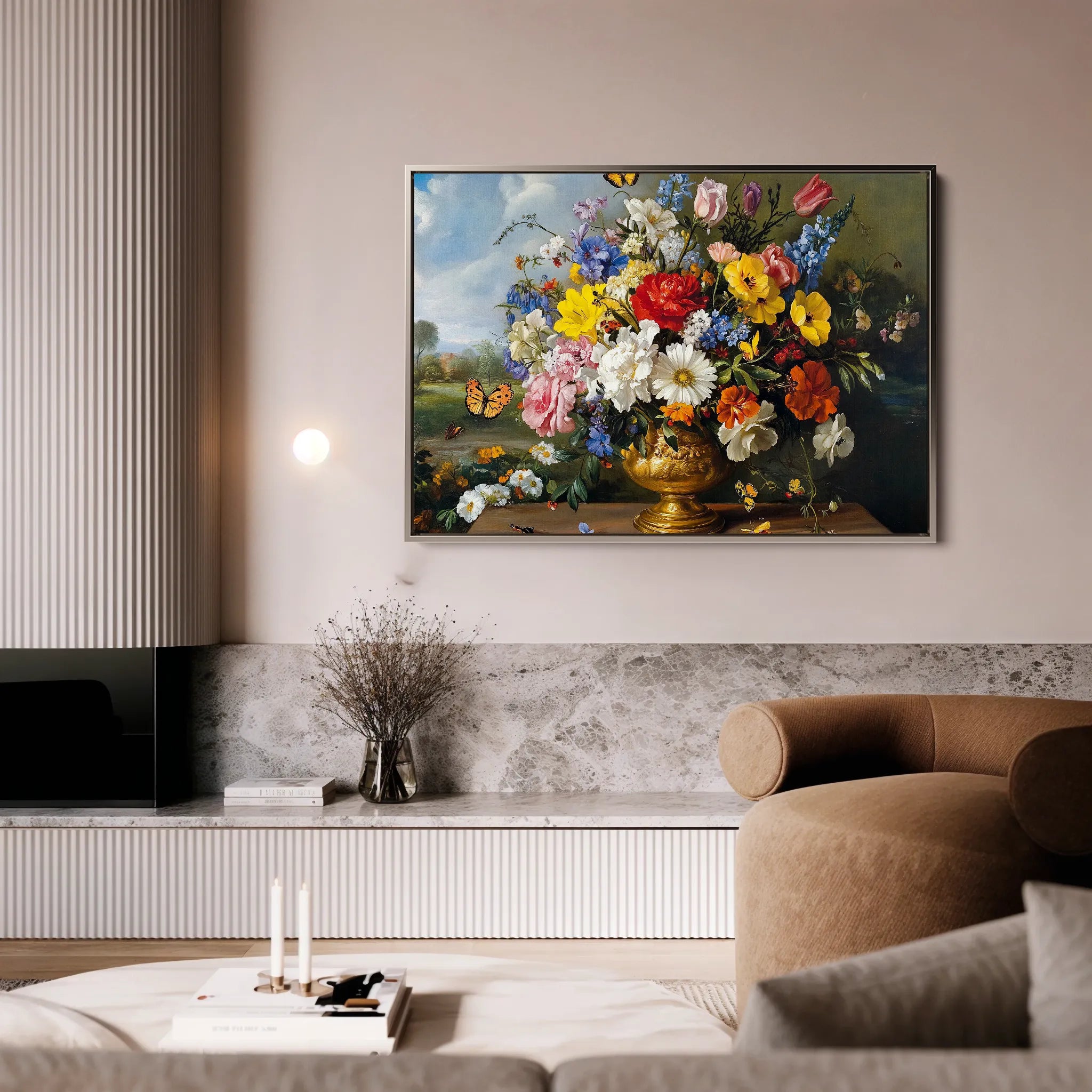 Floral 952 Canvas Art 60 x 40 cm / Black