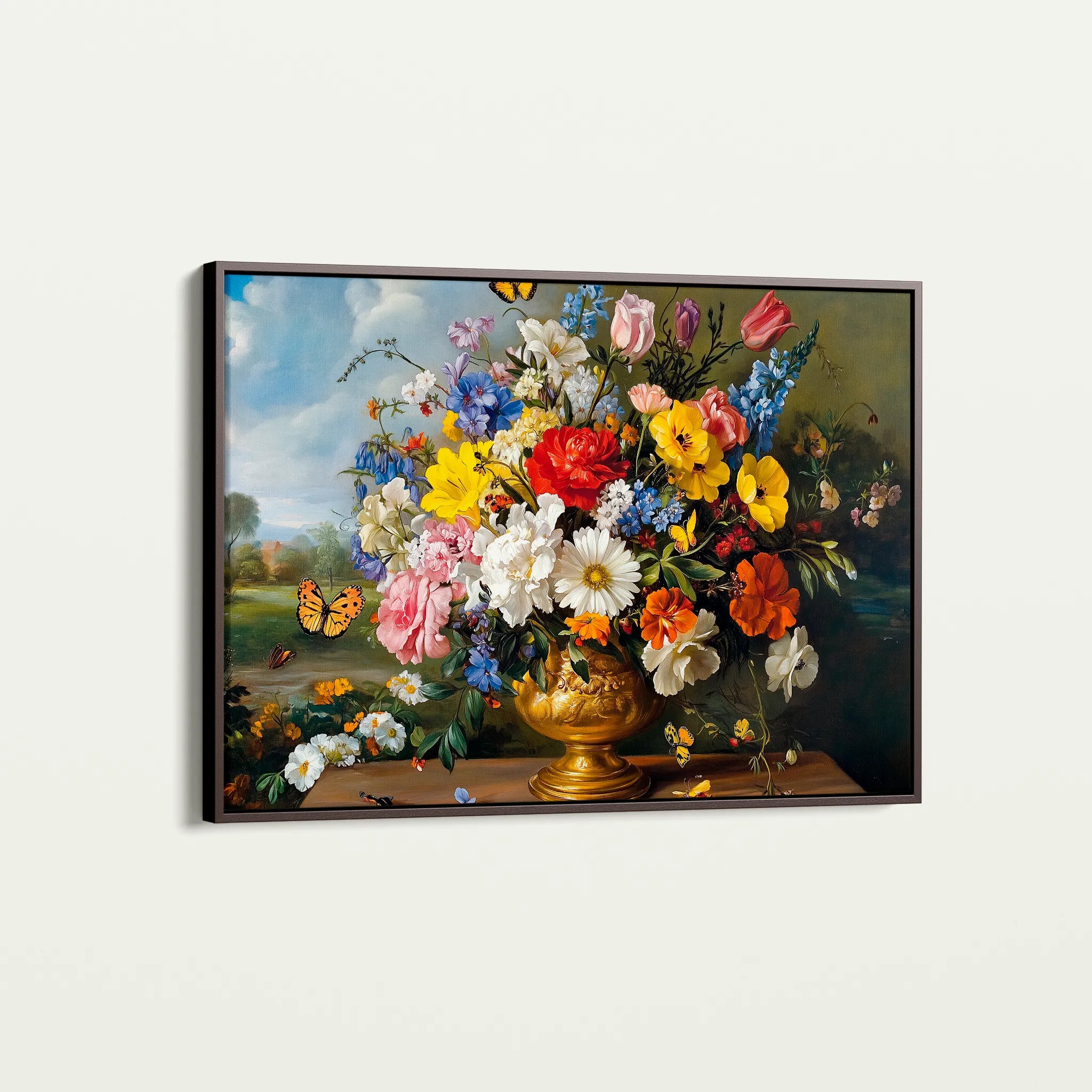 Floral 952 Canvas Art 60 x 40 cm / Black