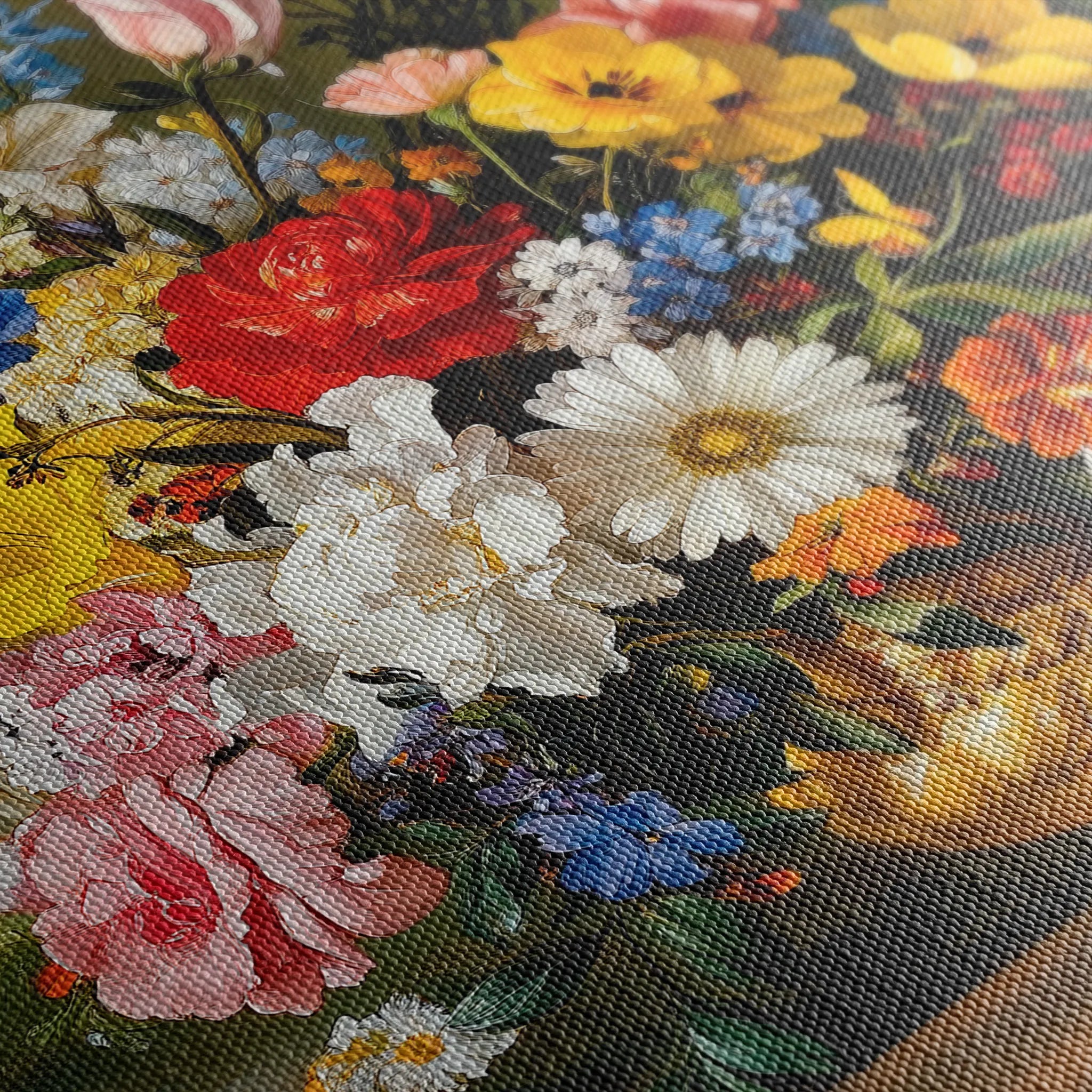 Floral 952 Canvas Art 60 x 40 cm / Black