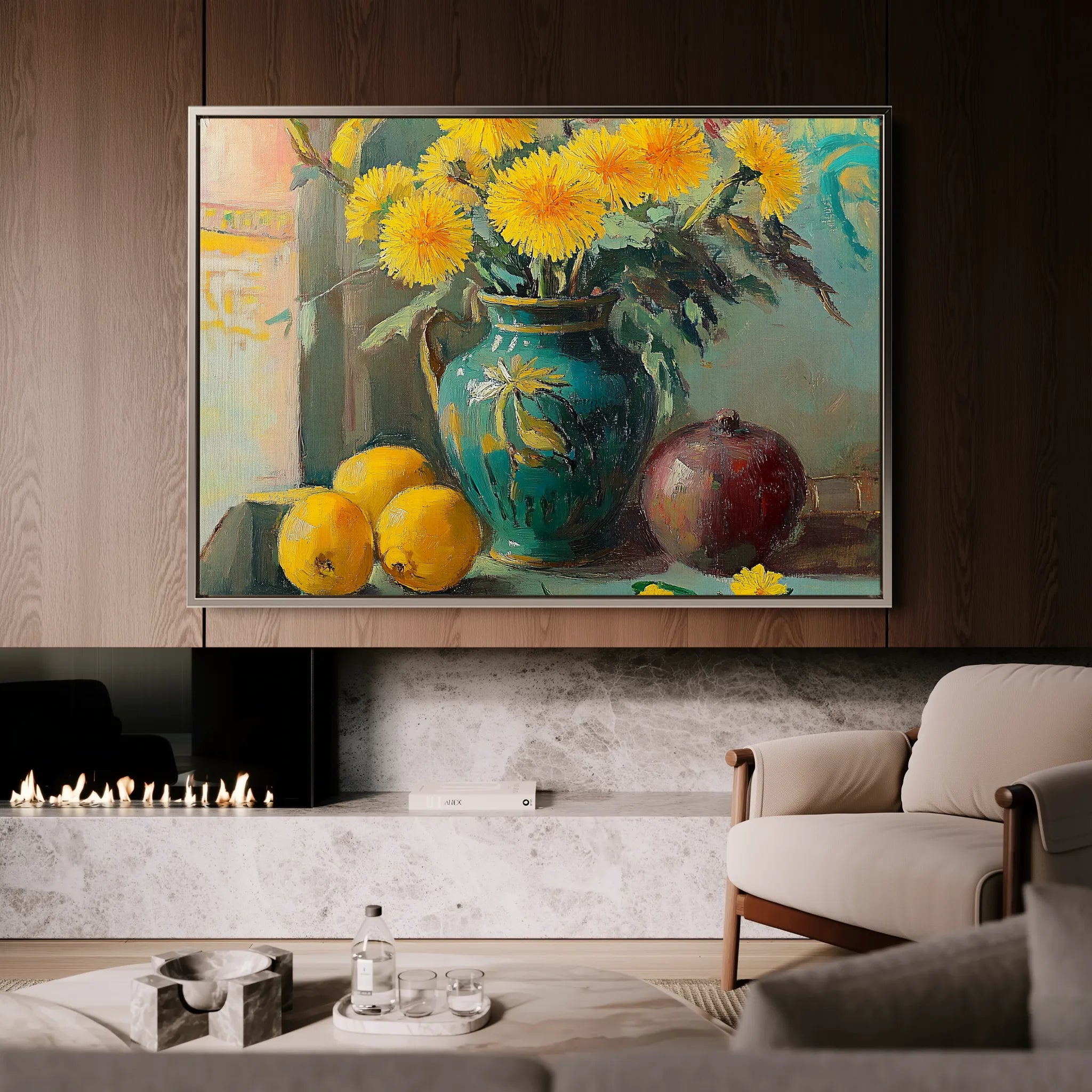Floral 953 Canvas Art 60 x 40 cm / Black