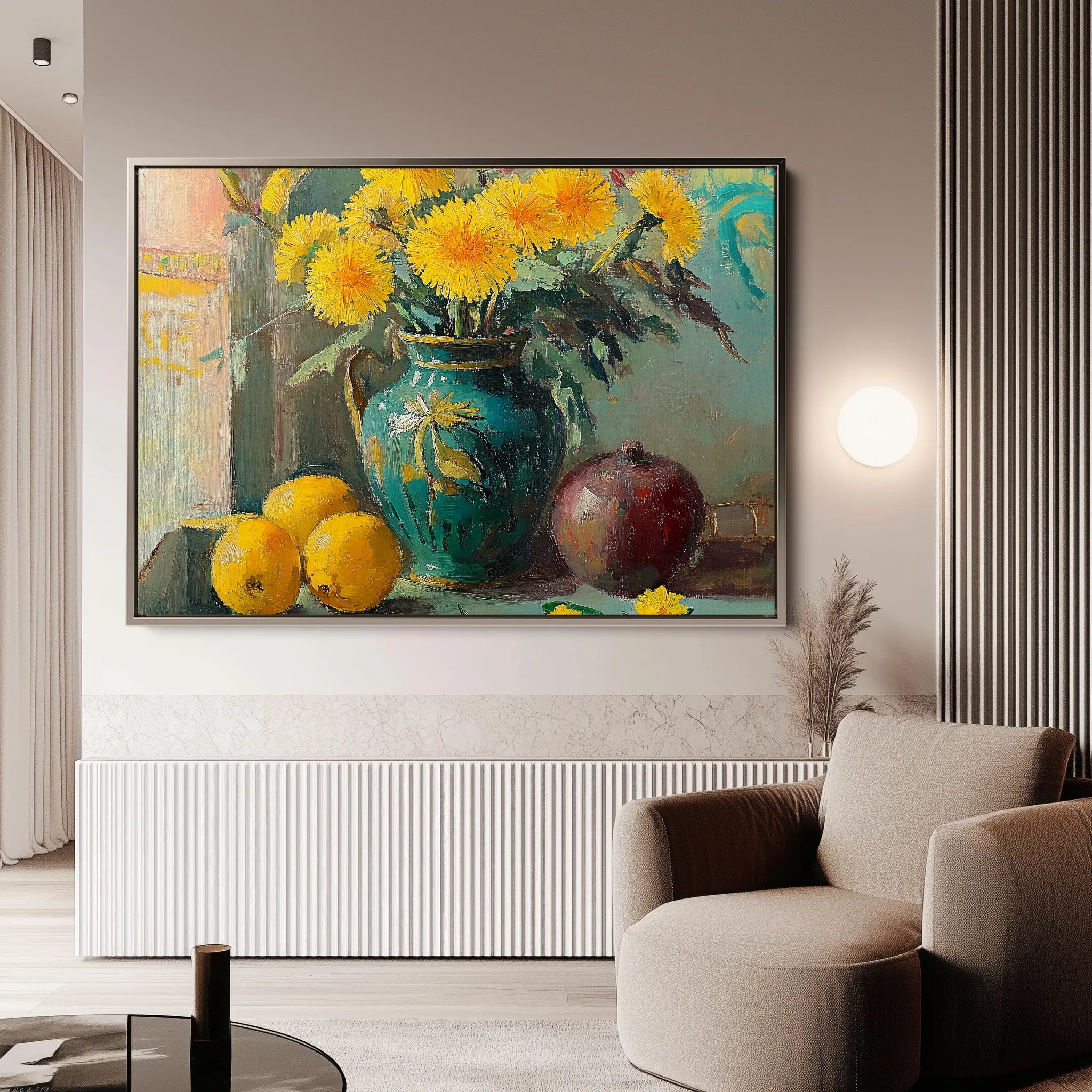 Floral 953 Canvas Art 60 x 40 cm / Black