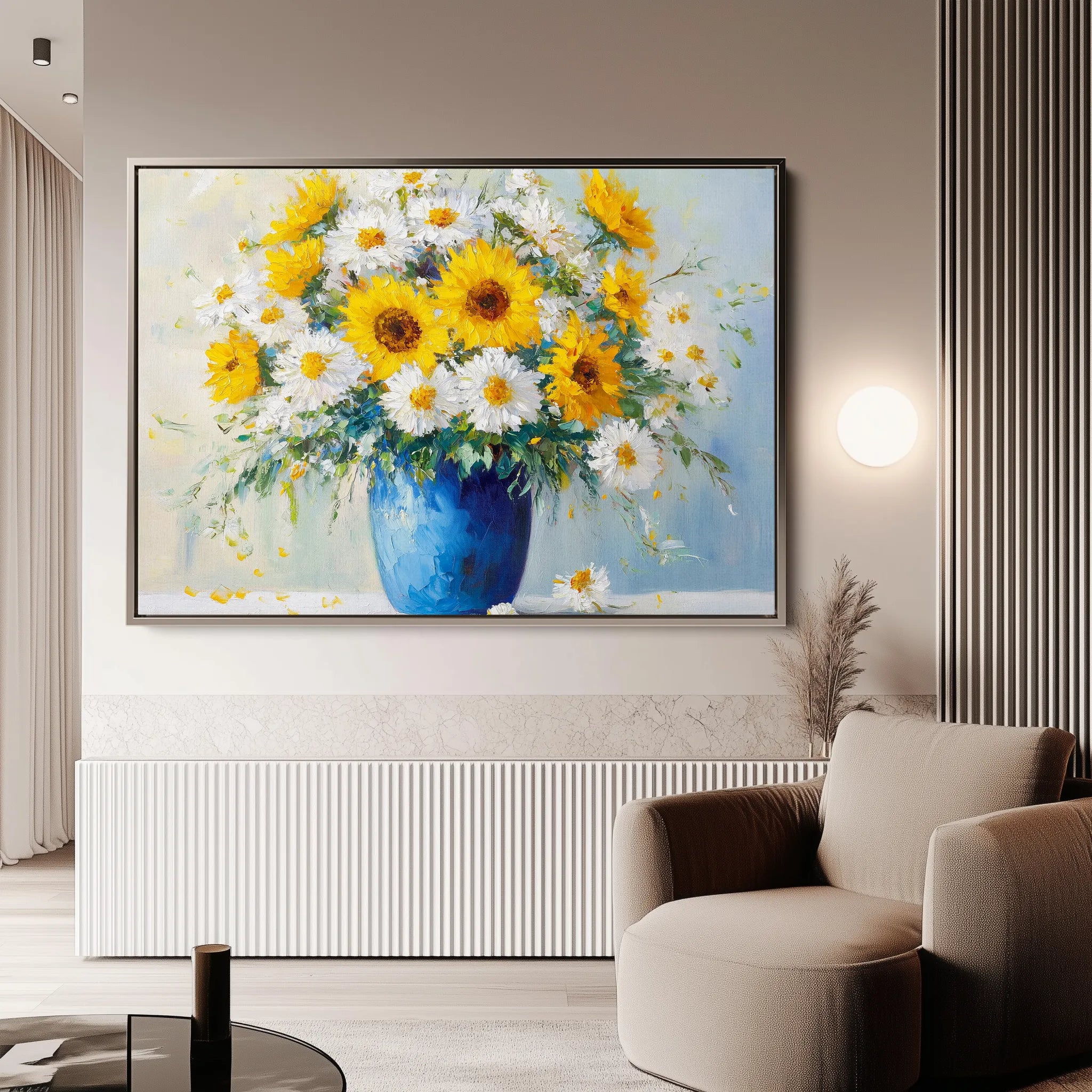 Floral 955 Canvas Art 60 x 40 cm / Black