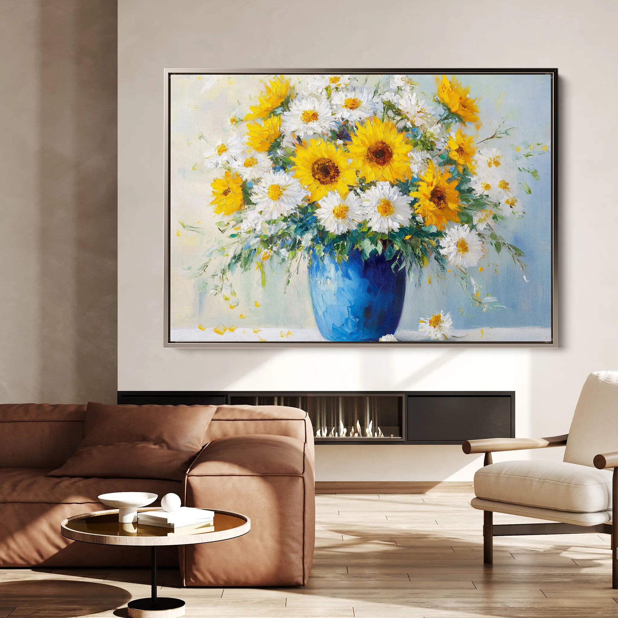 Floral 955 Canvas Art 60 x 40 cm / Black