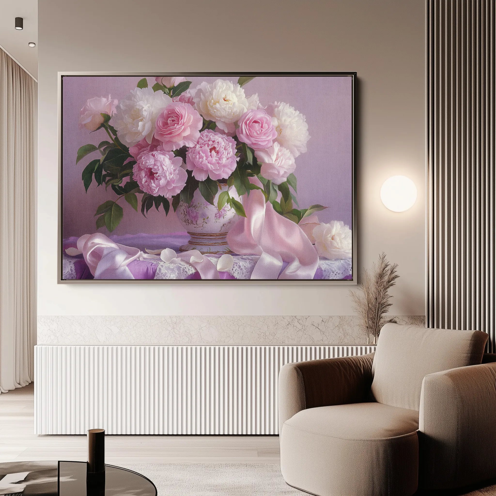 Floral 956 Canvas Art 60 x 40 cm / Black