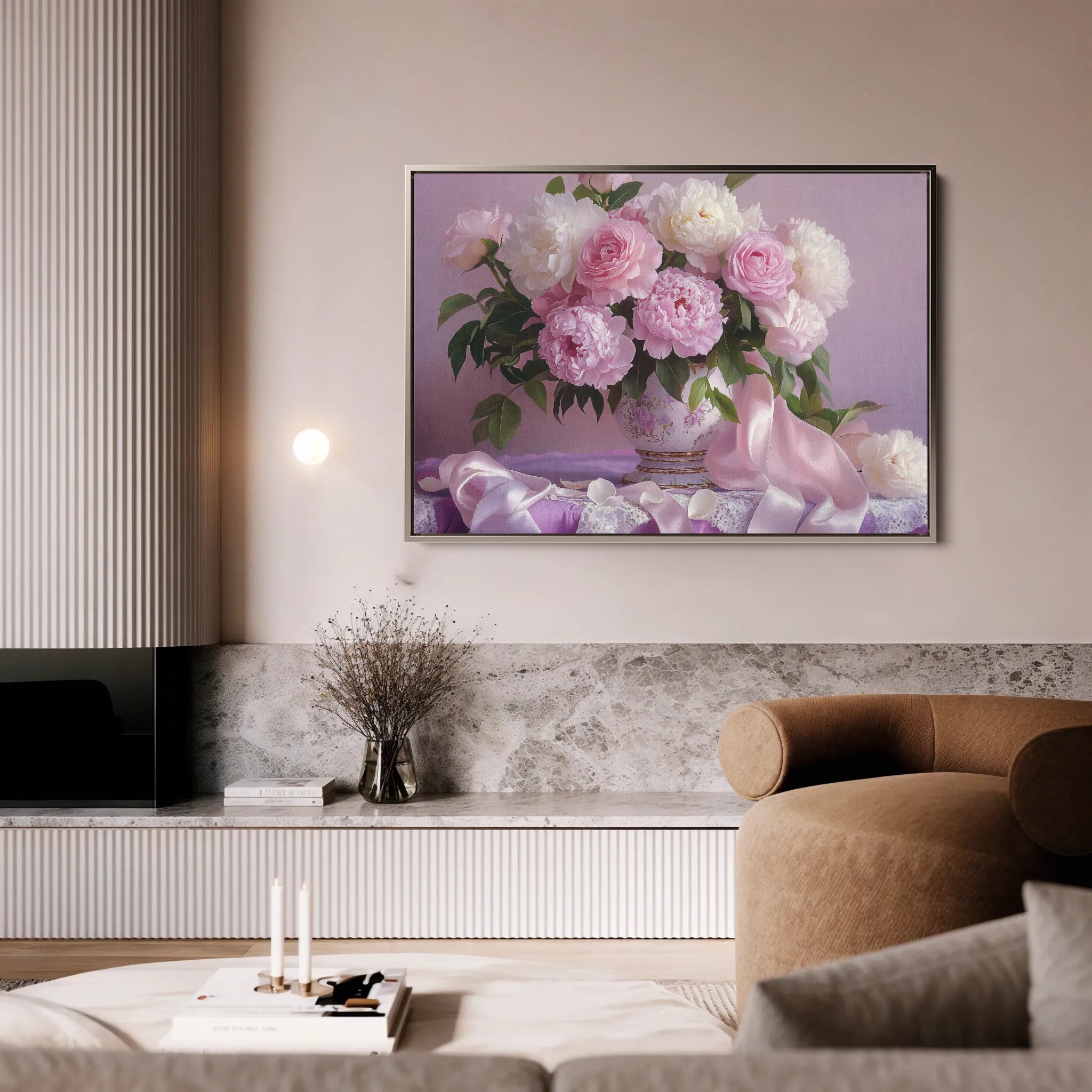 Floral 956 Canvas Art 60 x 40 cm / Black
