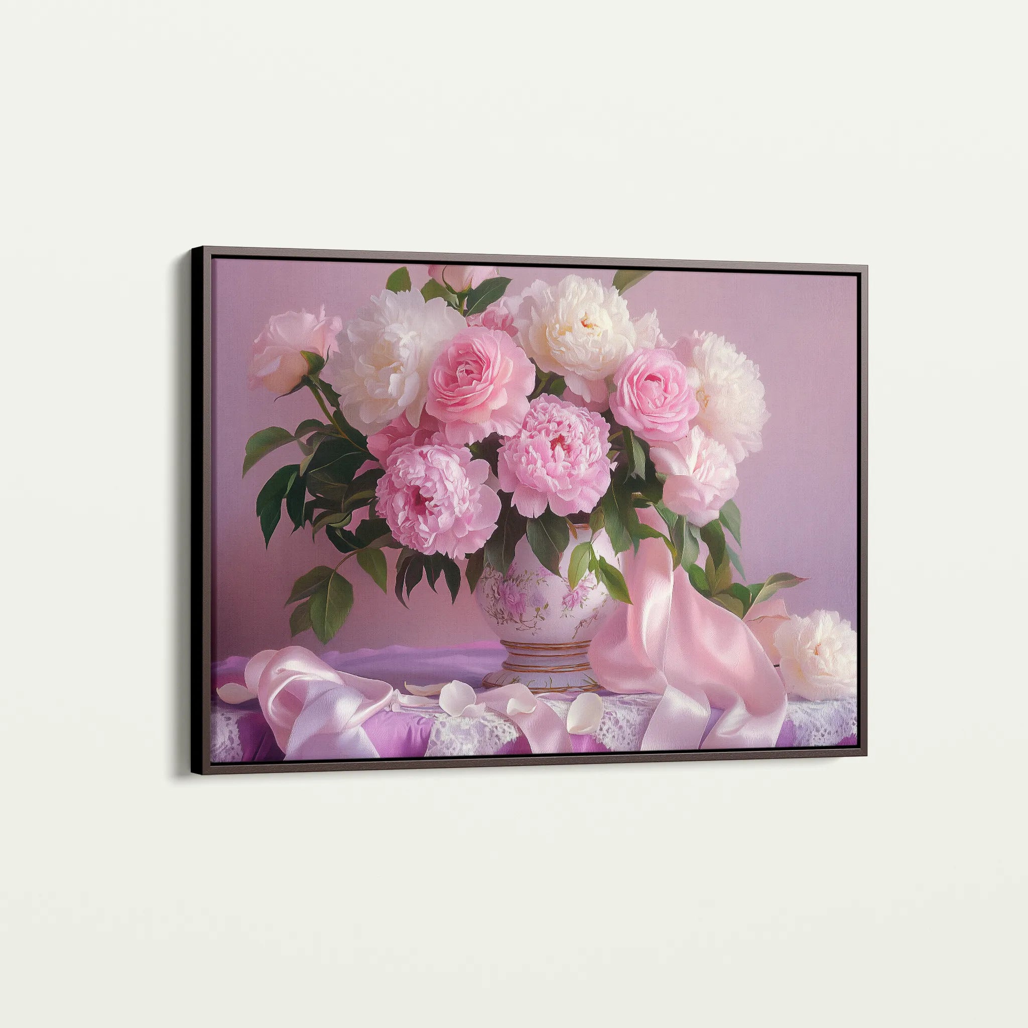 Floral 956 Canvas Art 60 x 40 cm / Black