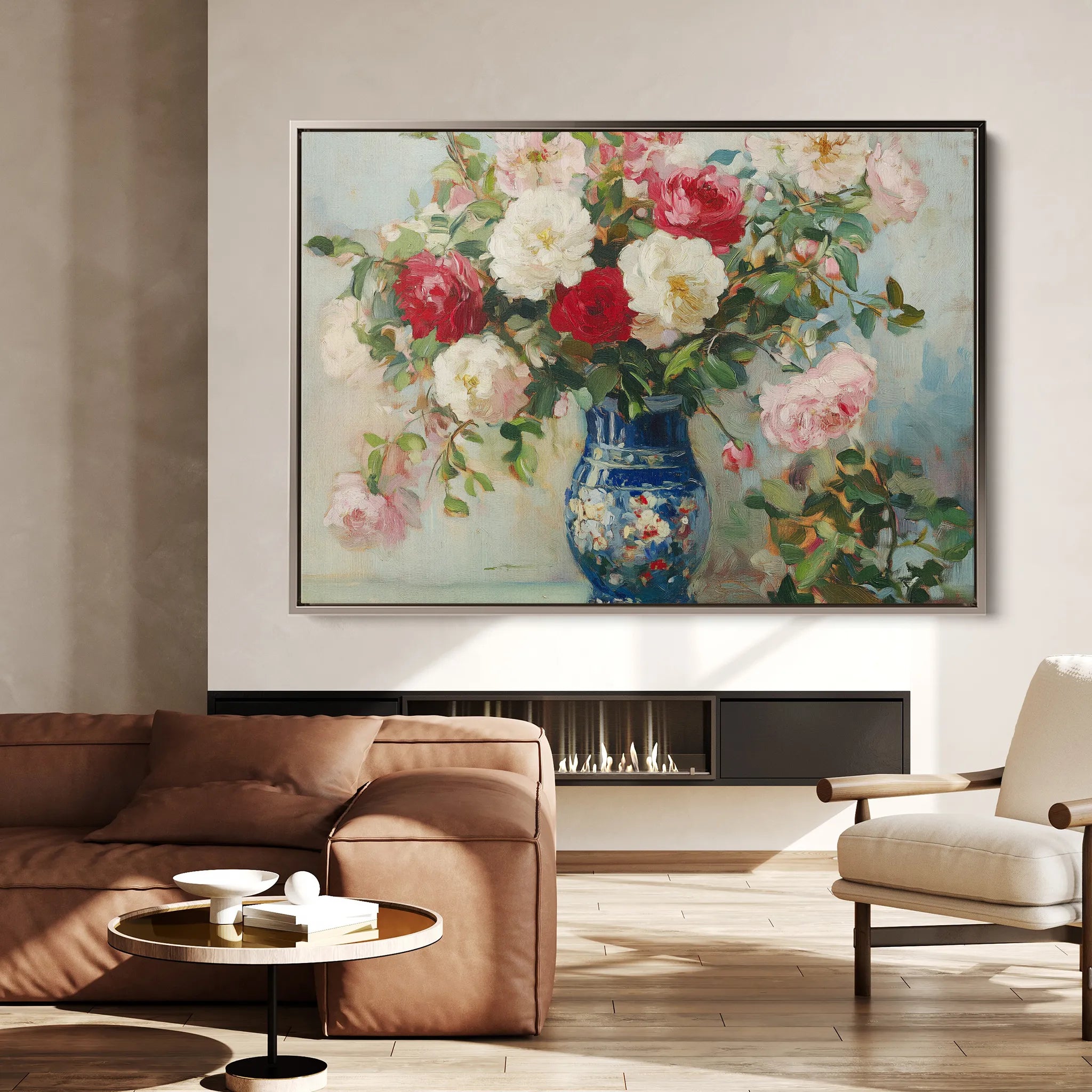 Floral 957 Canvas Art 60 x 40 cm / Black