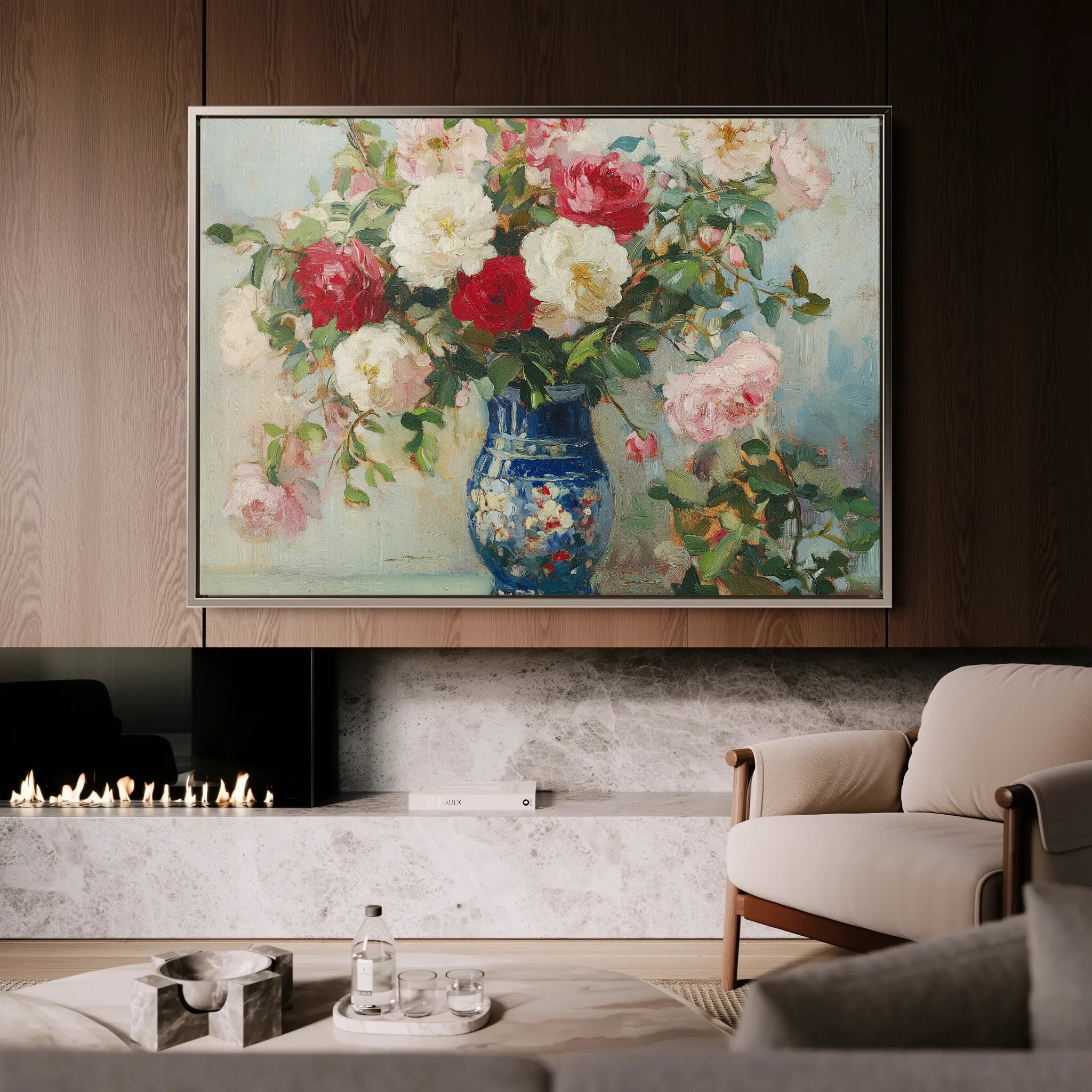 Floral 957 Canvas Art 60 x 40 cm / Black