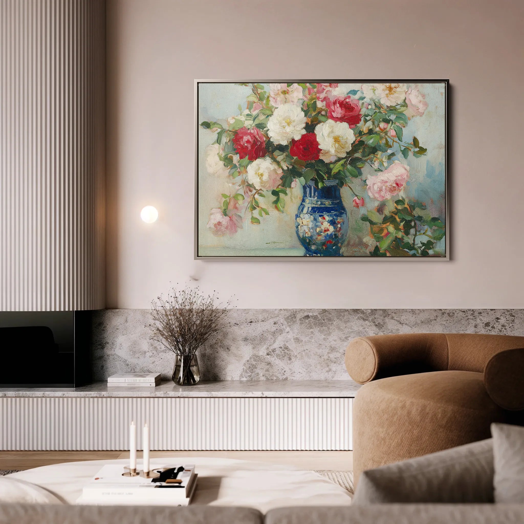 Floral 957 Canvas Art 60 x 40 cm / Black