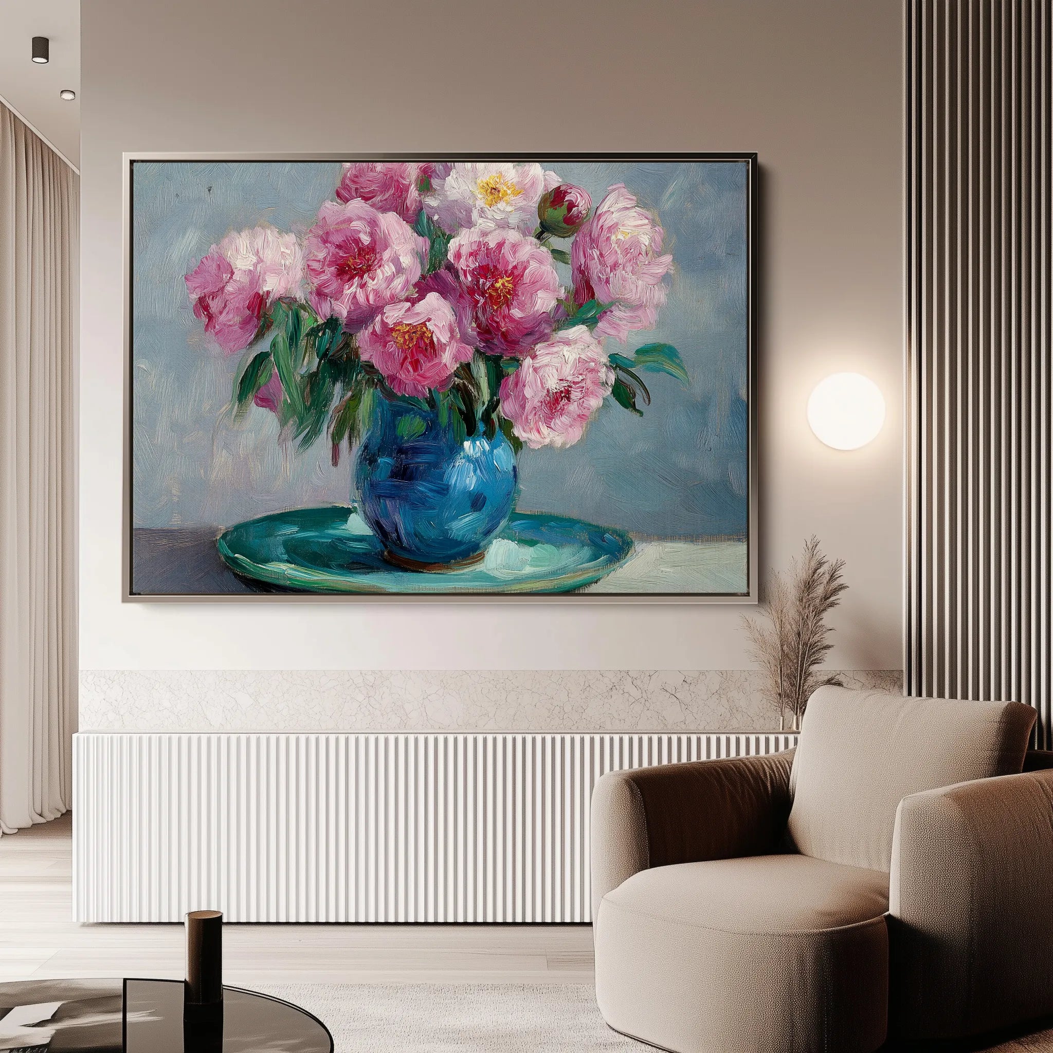 Floral 958 Canvas Art 60 x 40 cm / Black