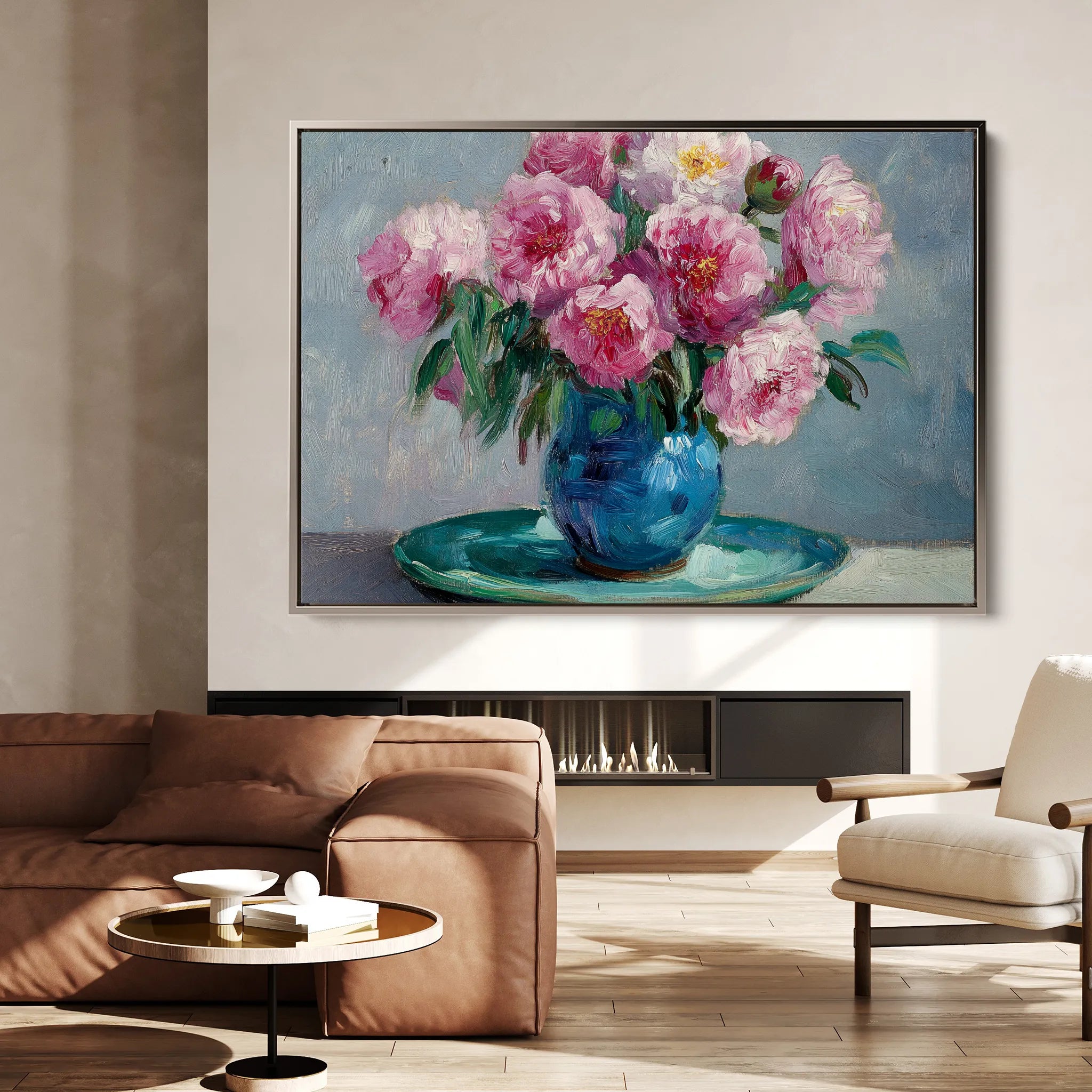 Floral 958 Canvas Art 60 x 40 cm / Black
