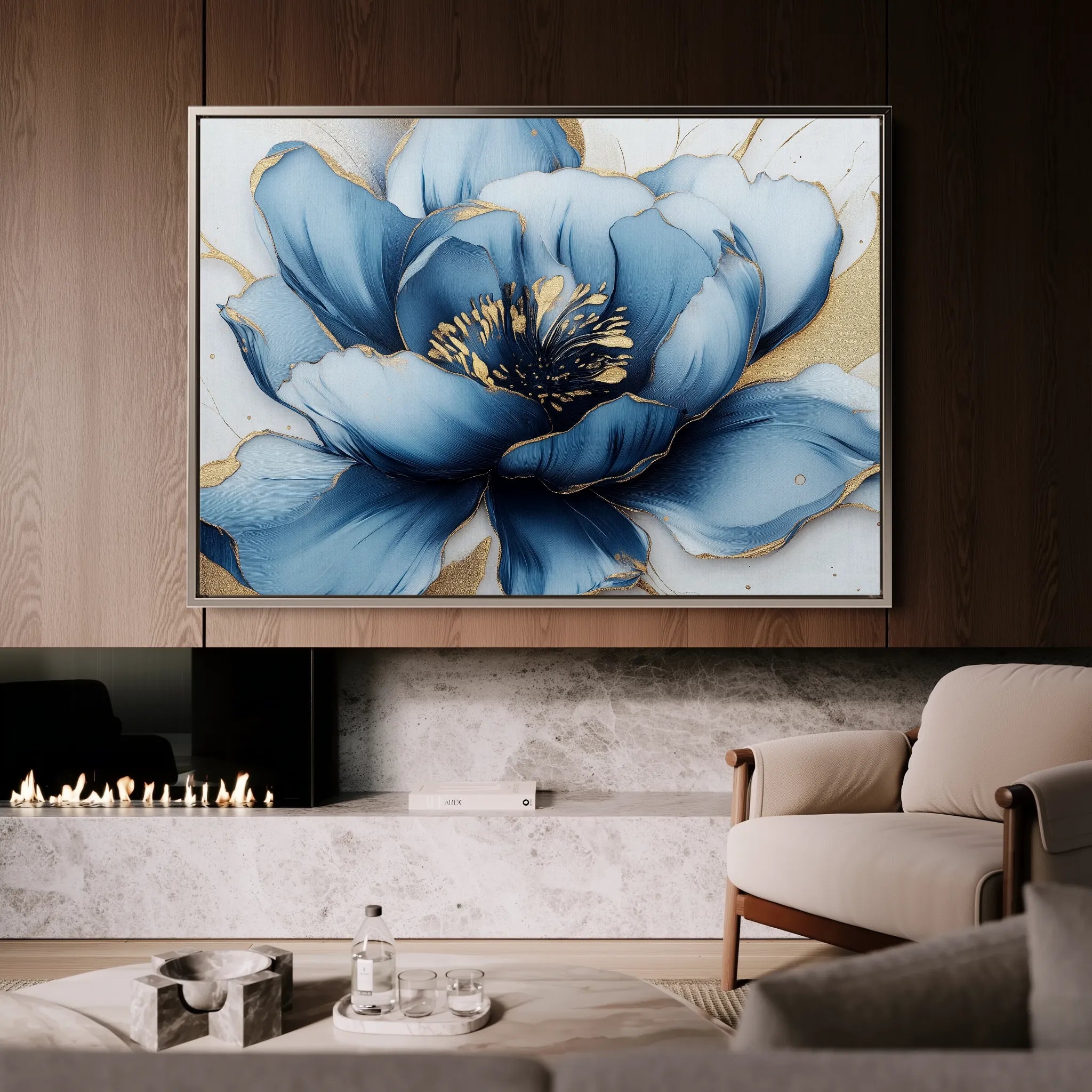 Floral 959 Canvas Art 60 x 40 cm / Black