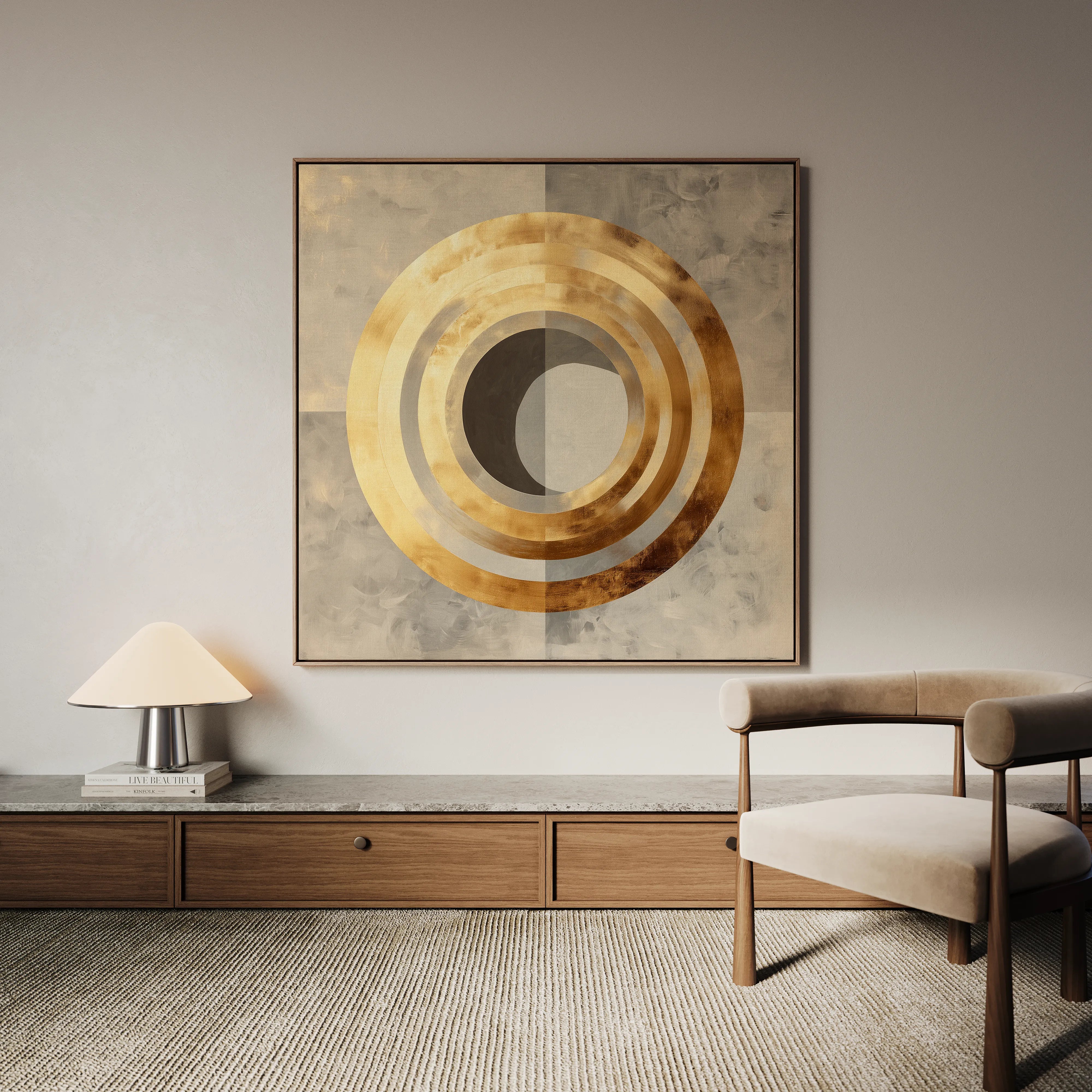 Abstract 960 Canvas Art 60 x 60 cm / Black