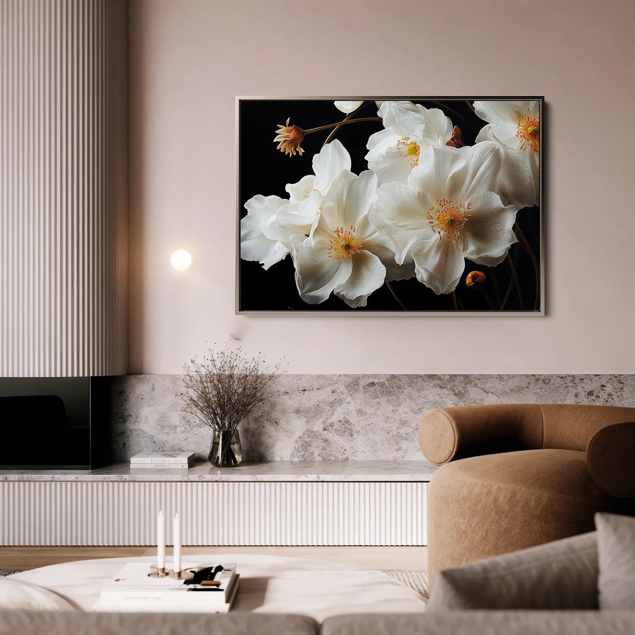 Floral 960 Canvas Art 60 x 40 cm / Black