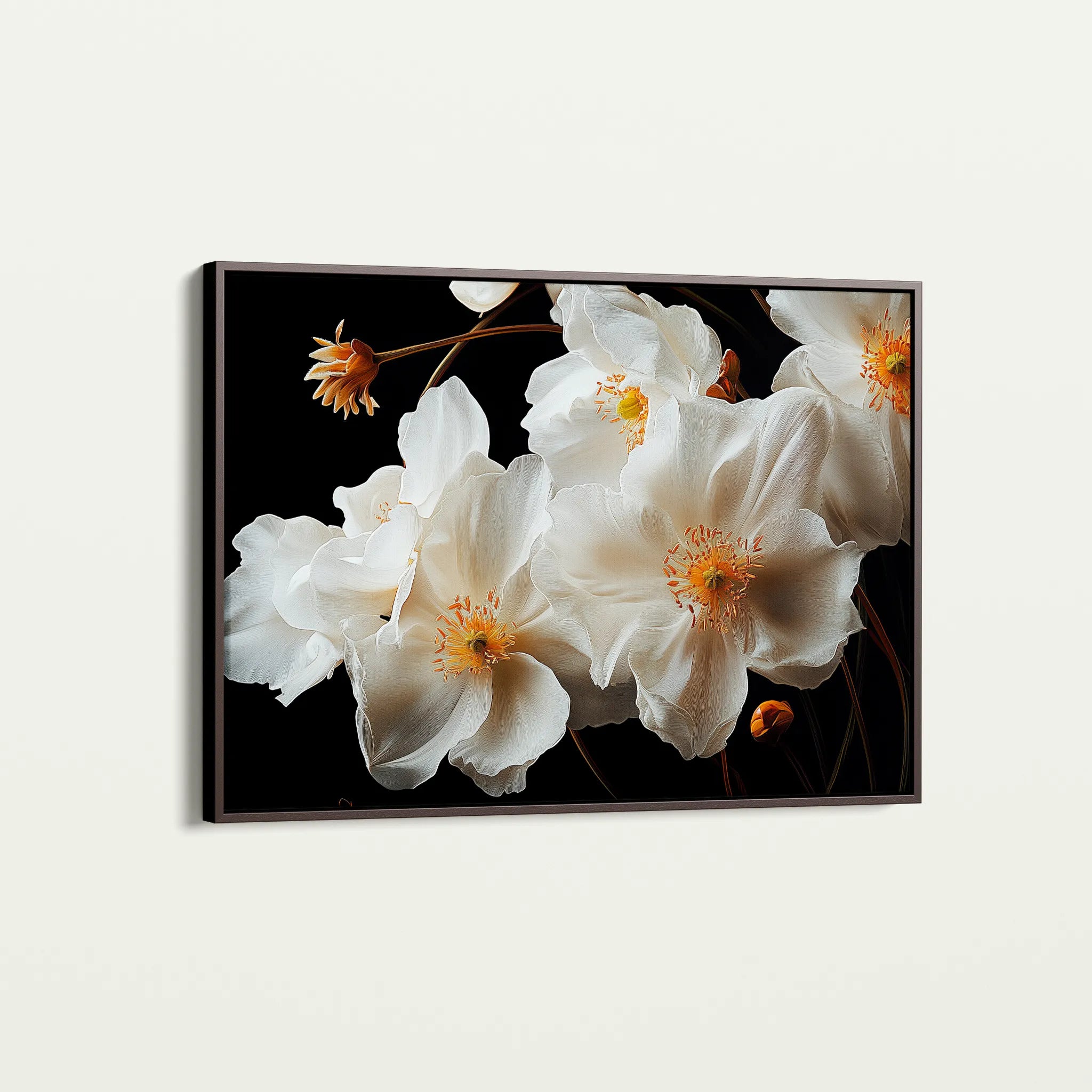 Floral 960 Canvas Art 60 x 40 cm / Black
