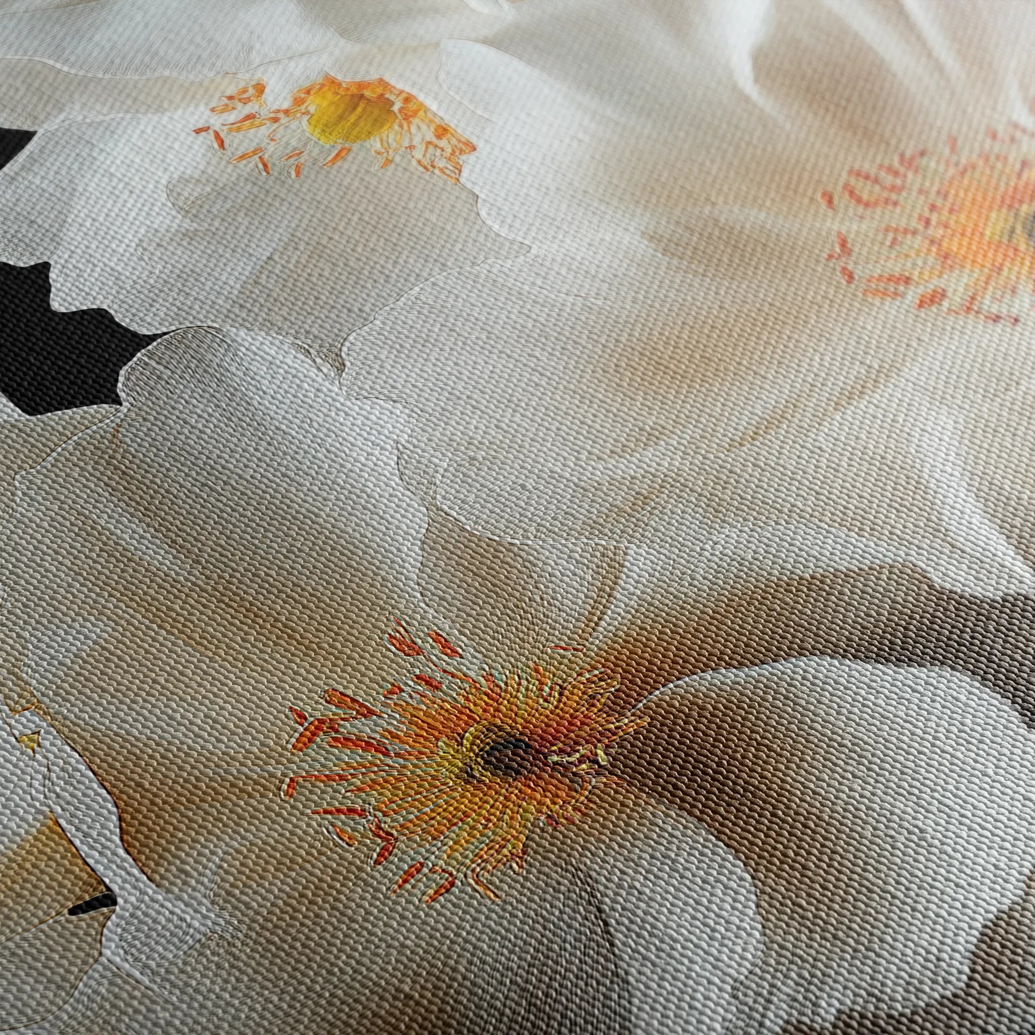 Floral 960 Canvas Art 60 x 40 cm / Black