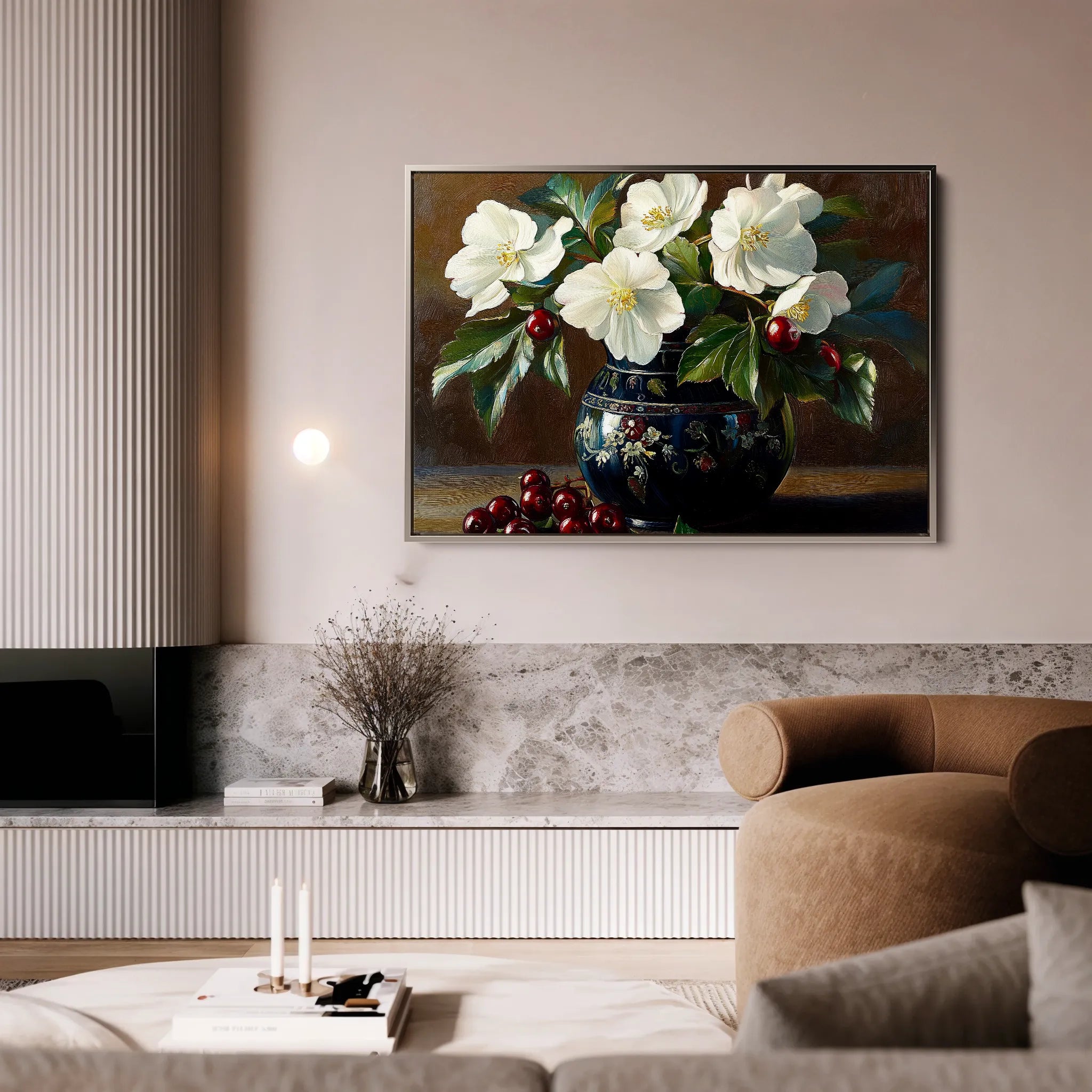 Floral 962 Canvas Art 60 x 40 cm / Black