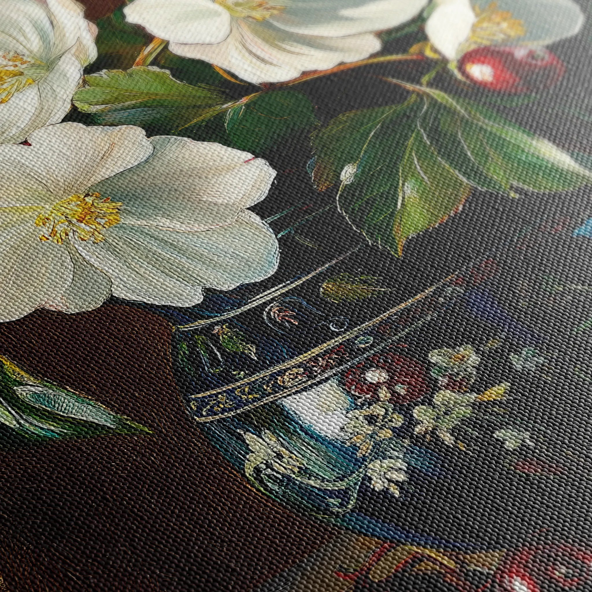 Floral 962 Canvas Art 60 x 40 cm / Black