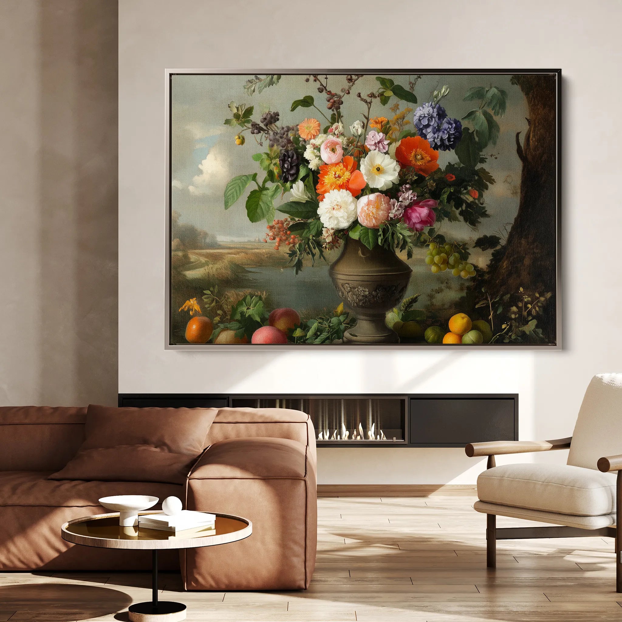Floral 963 Canvas Art 60 x 40 cm / Black