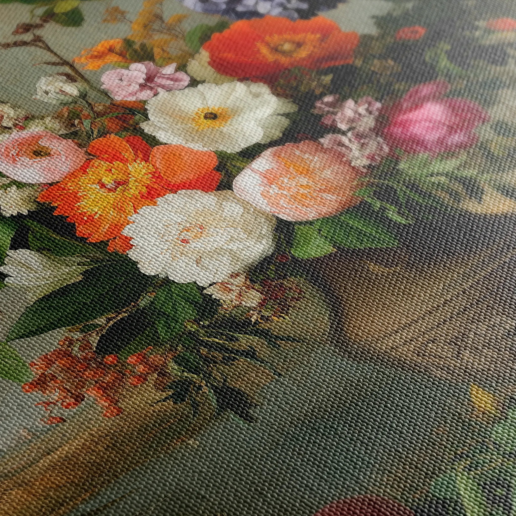Floral 963 Canvas Art 60 x 40 cm / Black