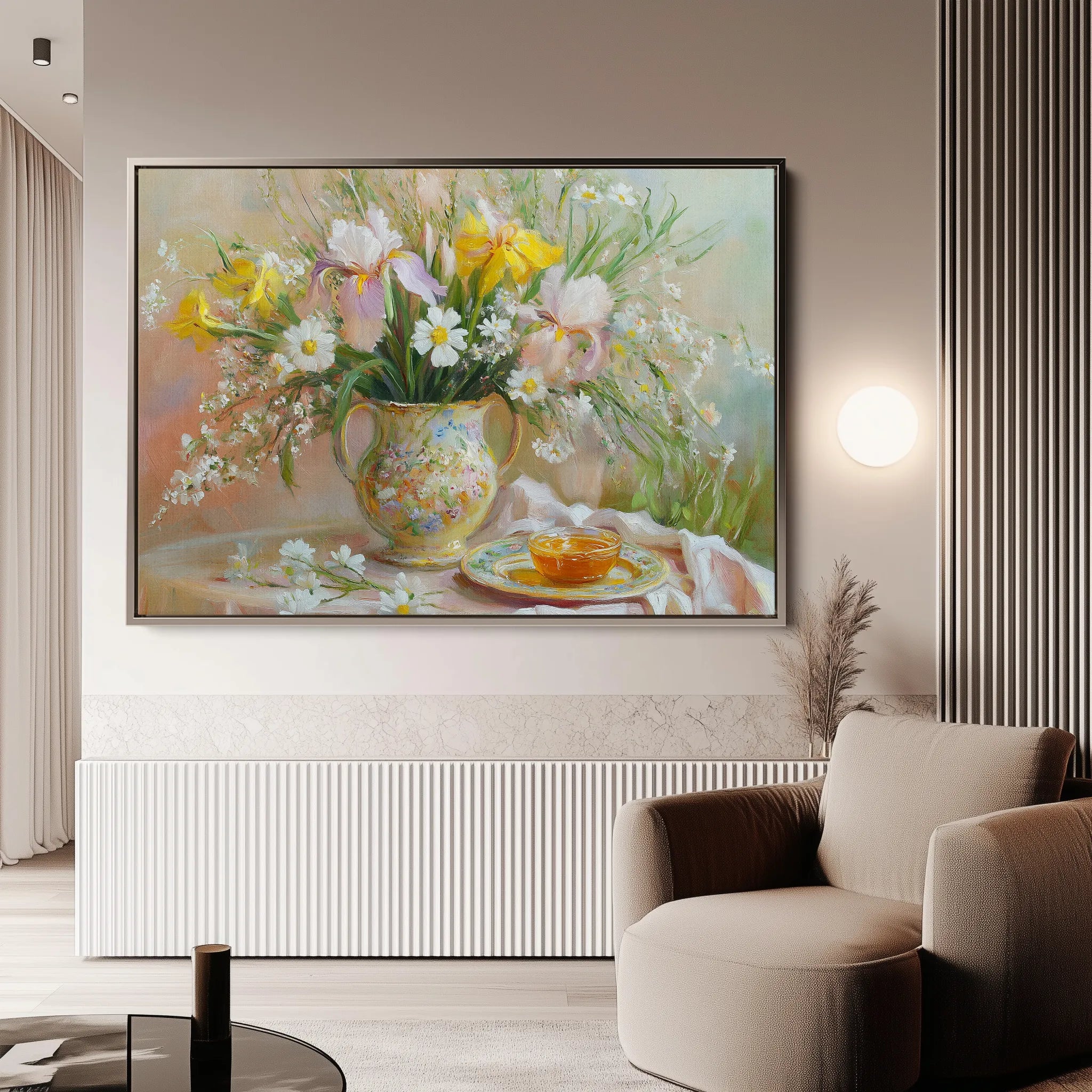 Floral 964 Canvas Art 60 x 40 cm / Black