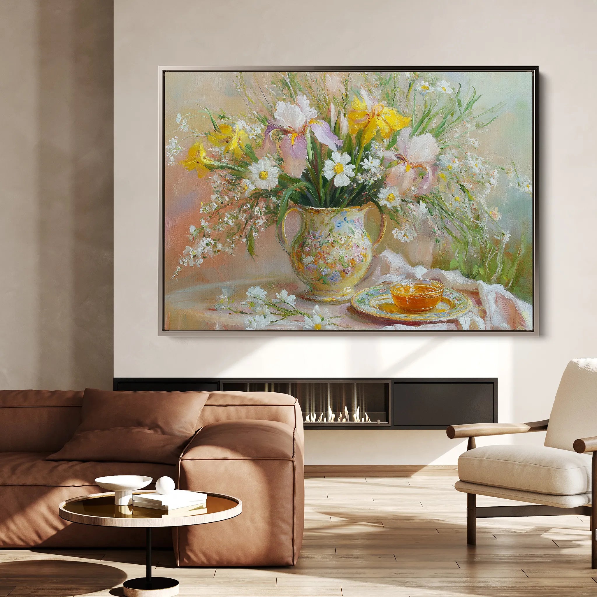 Floral 964 Canvas Art 60 x 40 cm / Black
