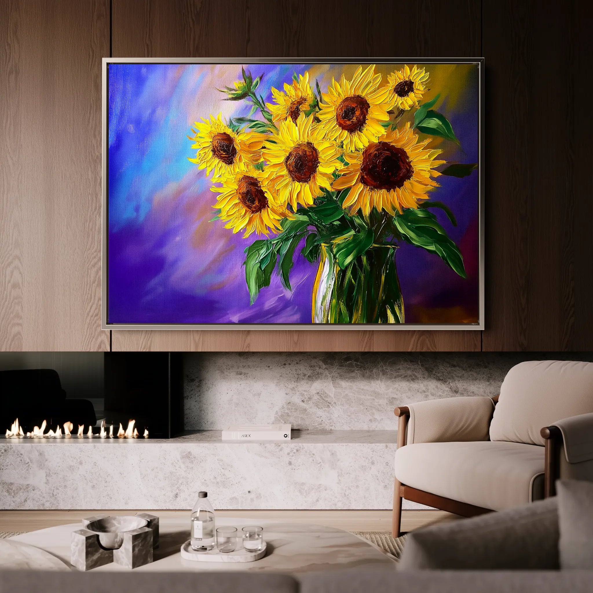 Floral 965 Canvas Art 60 x 40 cm / Black
